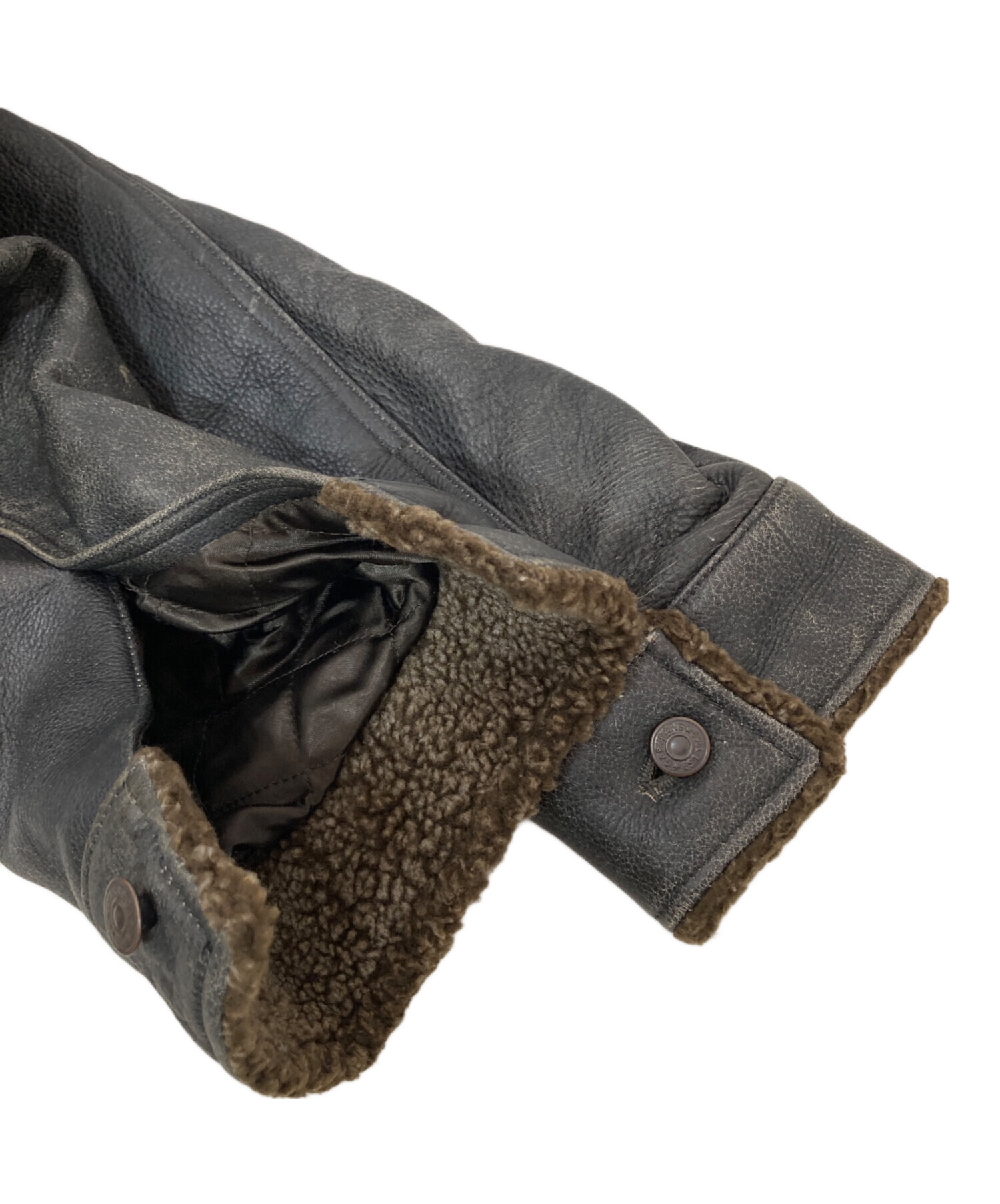 中古・古着通販】GAP (ギャップ) 裏ボアレザージャケット ブラック