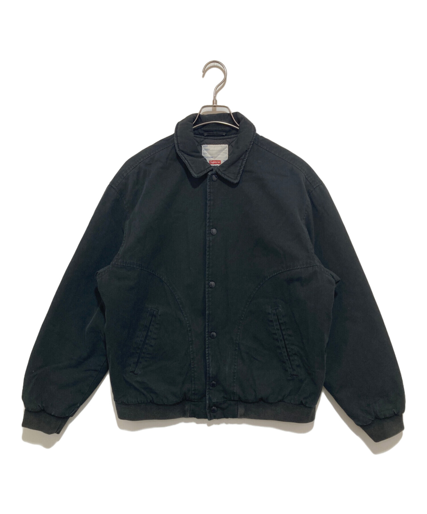 Supreme 2009年Varsity Jacket-black 黒 中古・古着通販】Supreme (シュプリーム) TWILL VARSITY JACKET