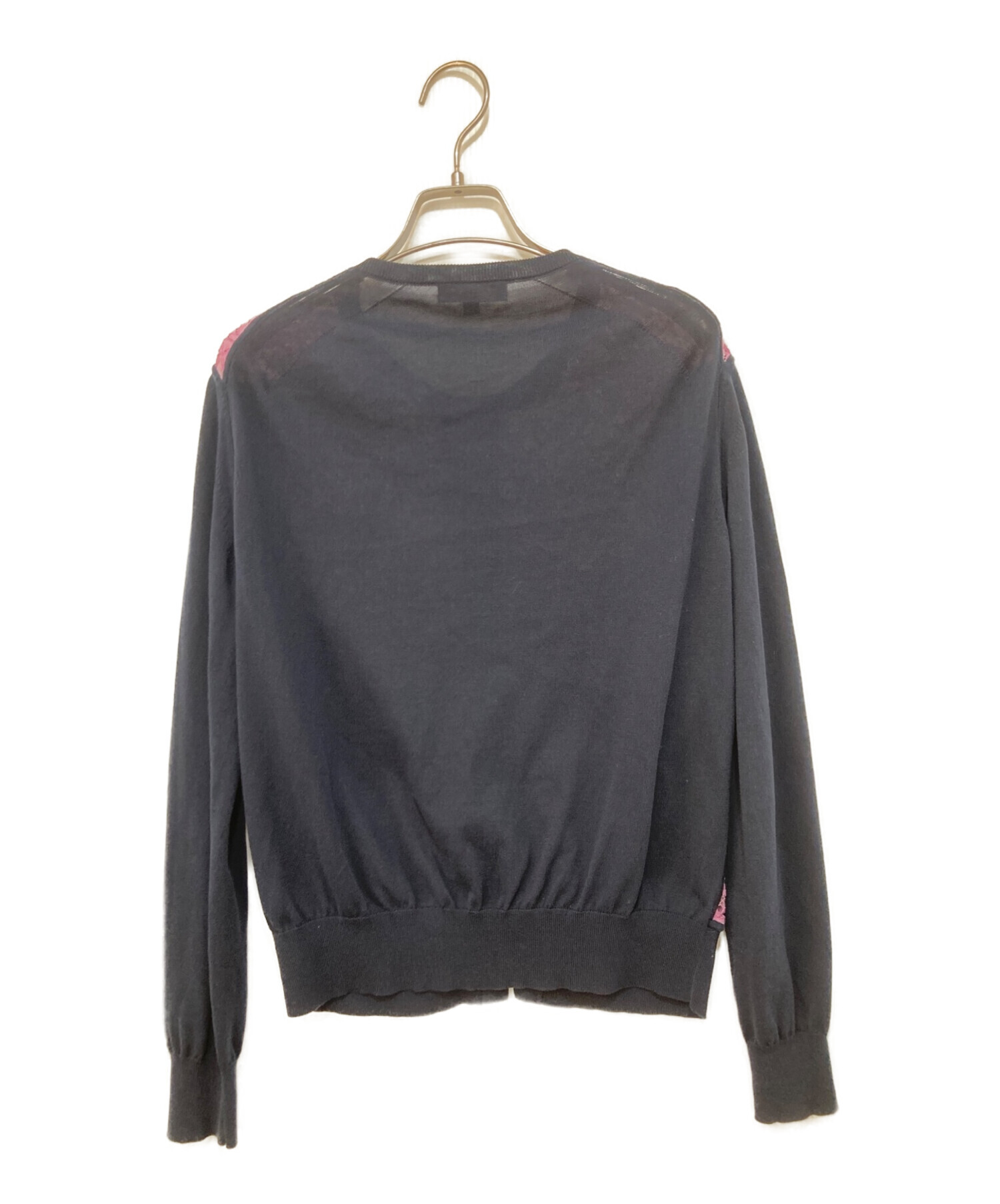 Drawer ドゥロワー カーディガン　コットンレース　16G　ネイビー Drawer】ドゥロワー カーディガンコットンレース16Gネイビー