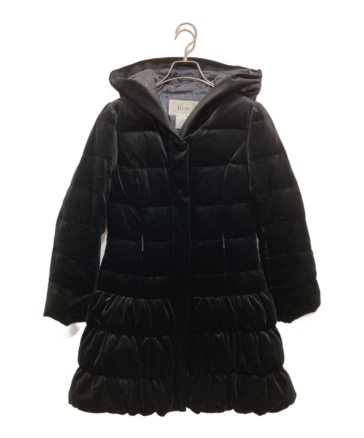 ルネ　ベロアコート　フーディー(サイズ34) 最 安値 価格ファッション - ルネ フーディー 中綿 ベロアコート サイズ34