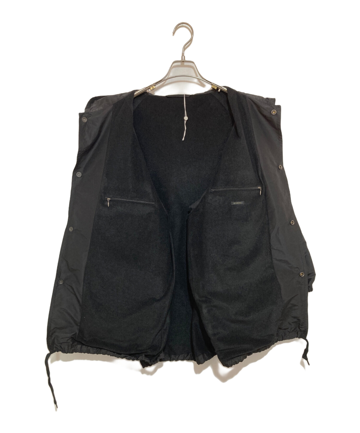 COMOLI コモリ【3】フーデットコート 黒 ブラック COMOLI (コモリ) メルトン フーデッドコート