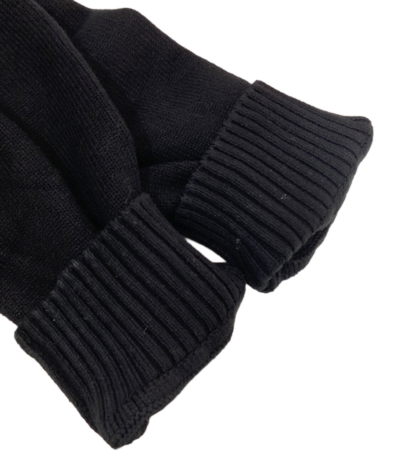 ストーンアイランド黒タートルネックニットXLサイズウール