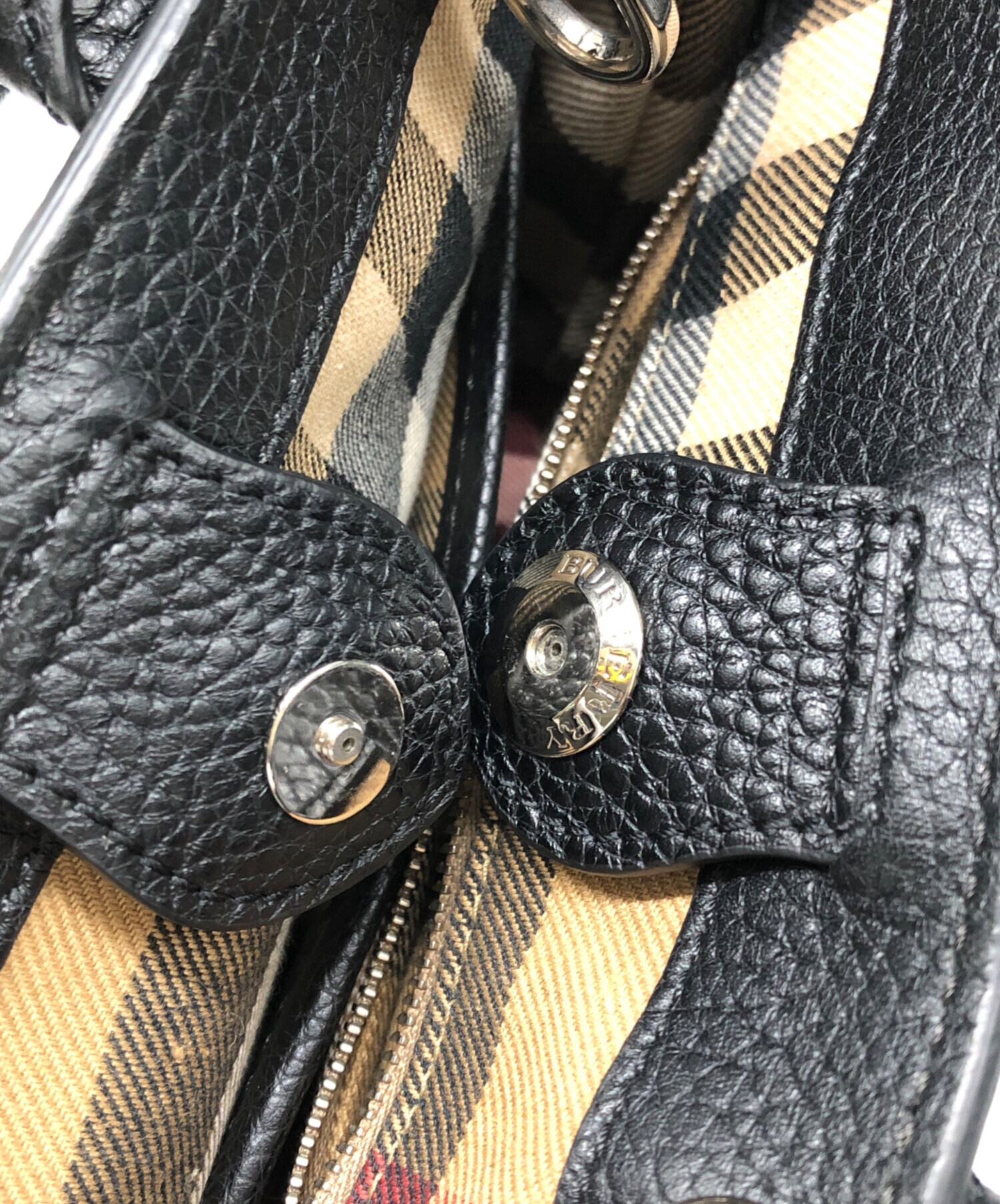 中古・古着通販】BURBERRY (バーバリー) スタッズ2WAYバッグ ブラック