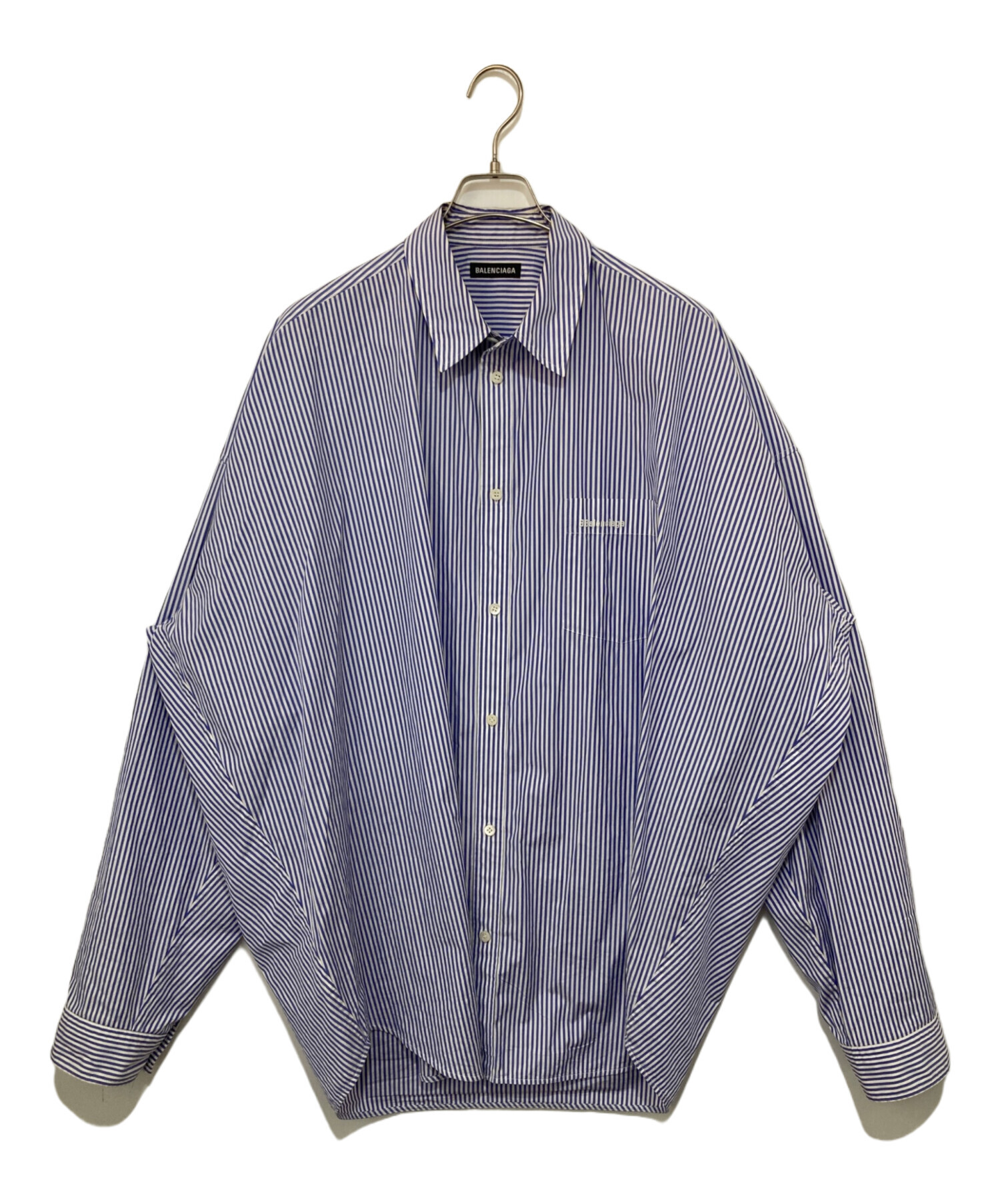 中古・古着通販】BALENCIAGA (バレンシアガ) ストライプシャツ ブルー