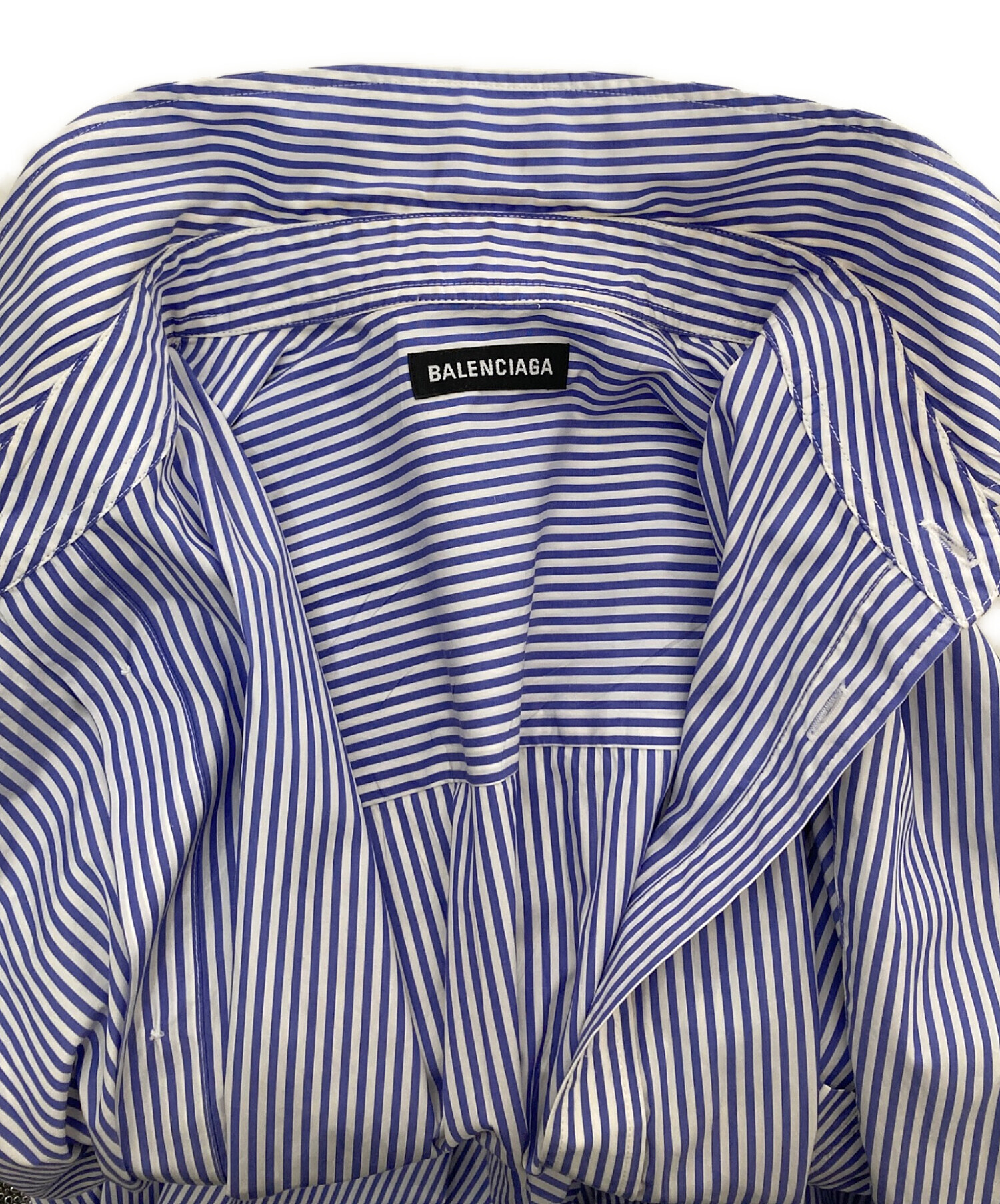 中古・古着通販】BALENCIAGA (バレンシアガ) ストライプシャツ ブルー