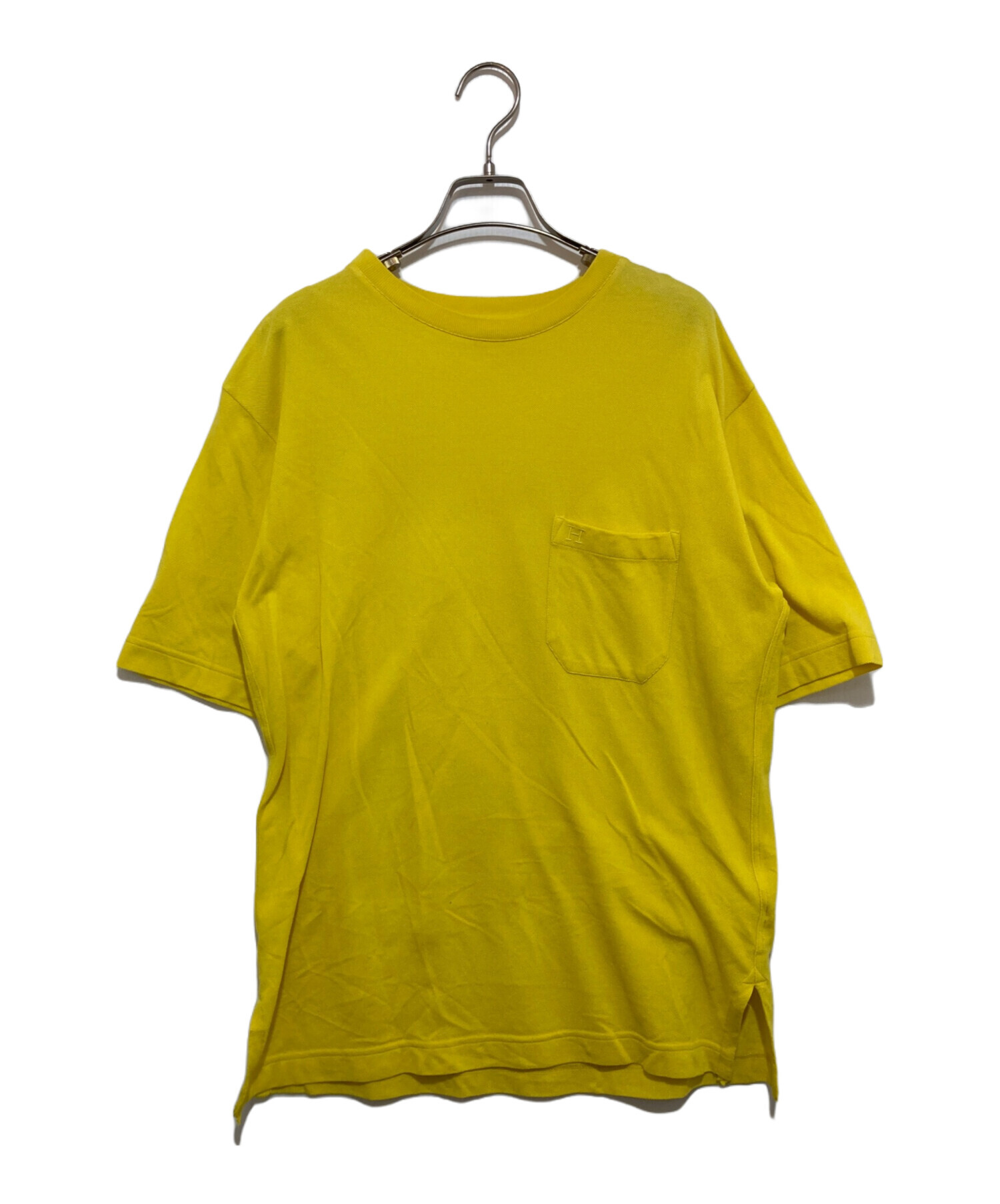 中古・古着通販】HERMES (エルメス) HロゴポケットTシャツ イエロー 