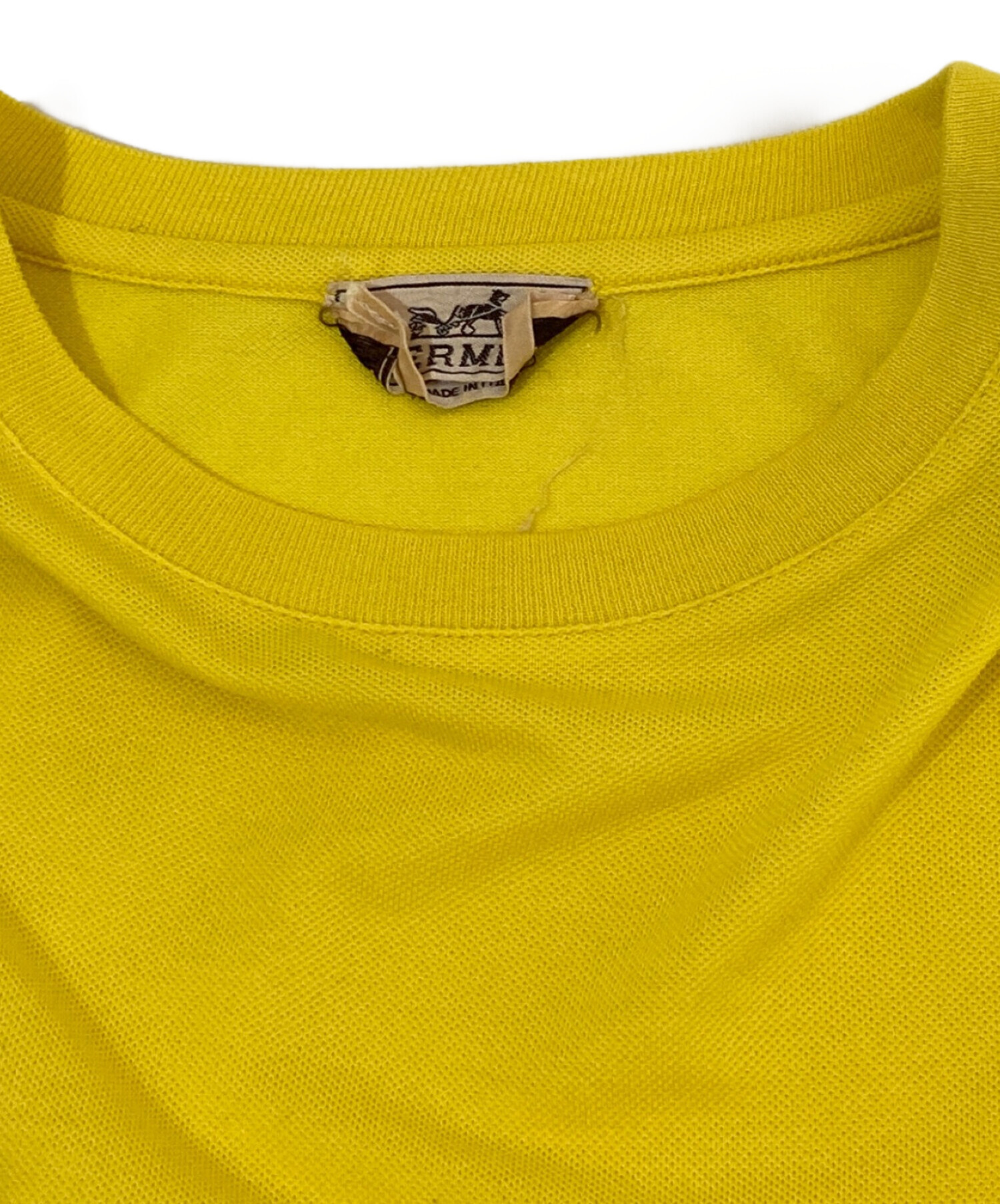 中古・古着通販】HERMES (エルメス) HロゴポケットTシャツ イエロー 