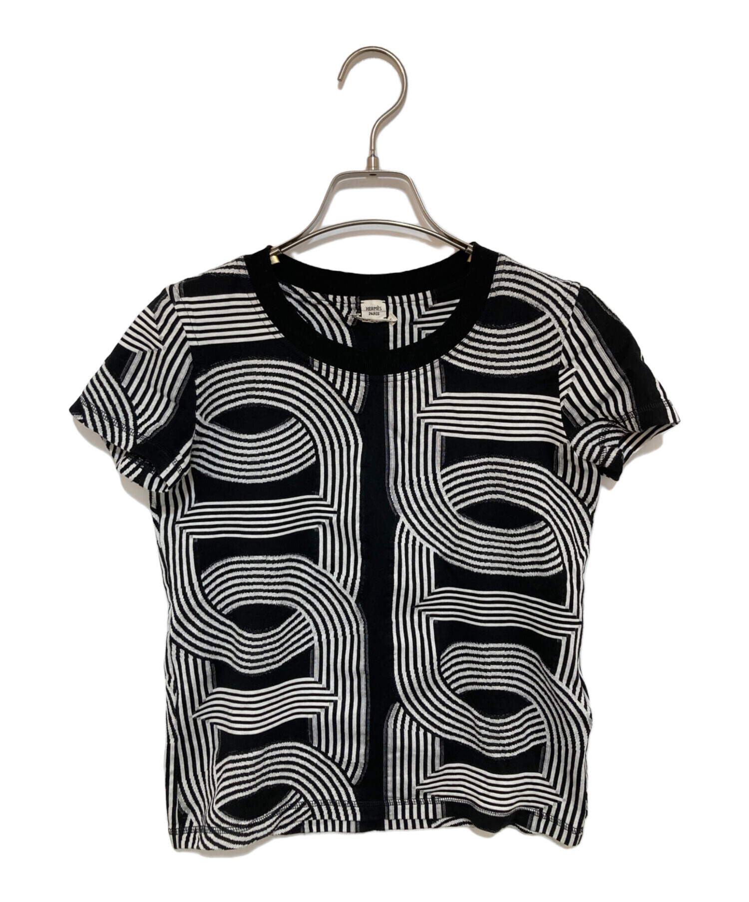 中古・古着通販】HERMES (エルメス) マイクロニットTシャツ ブラック 
