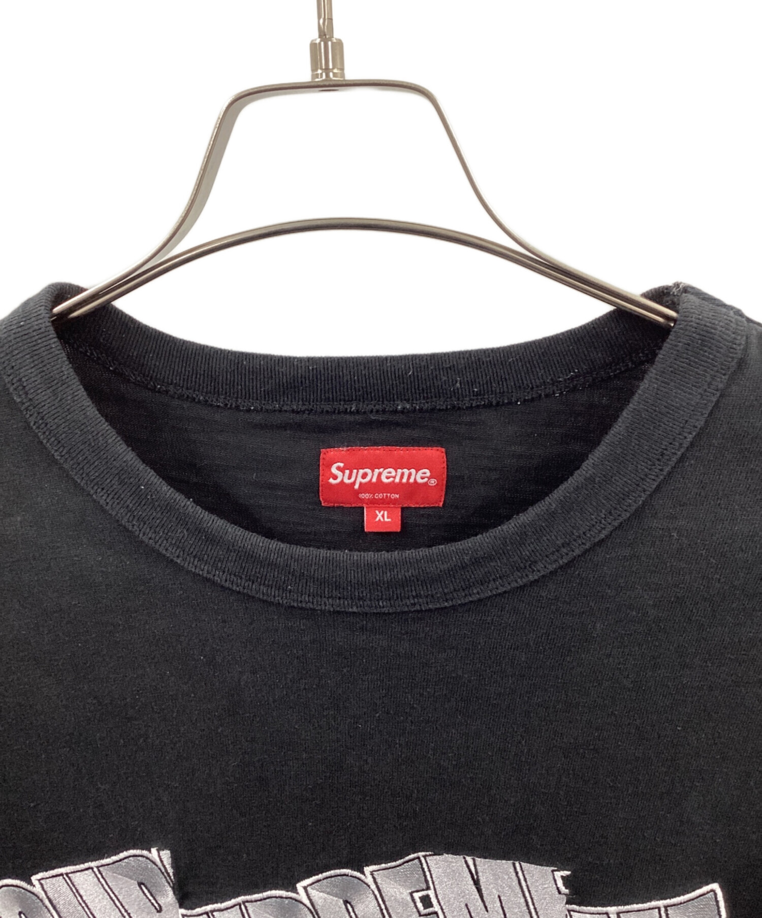中古・古着通販】SUPREME (シュプリーム) CUT LOGO S/S TOP ブラック 