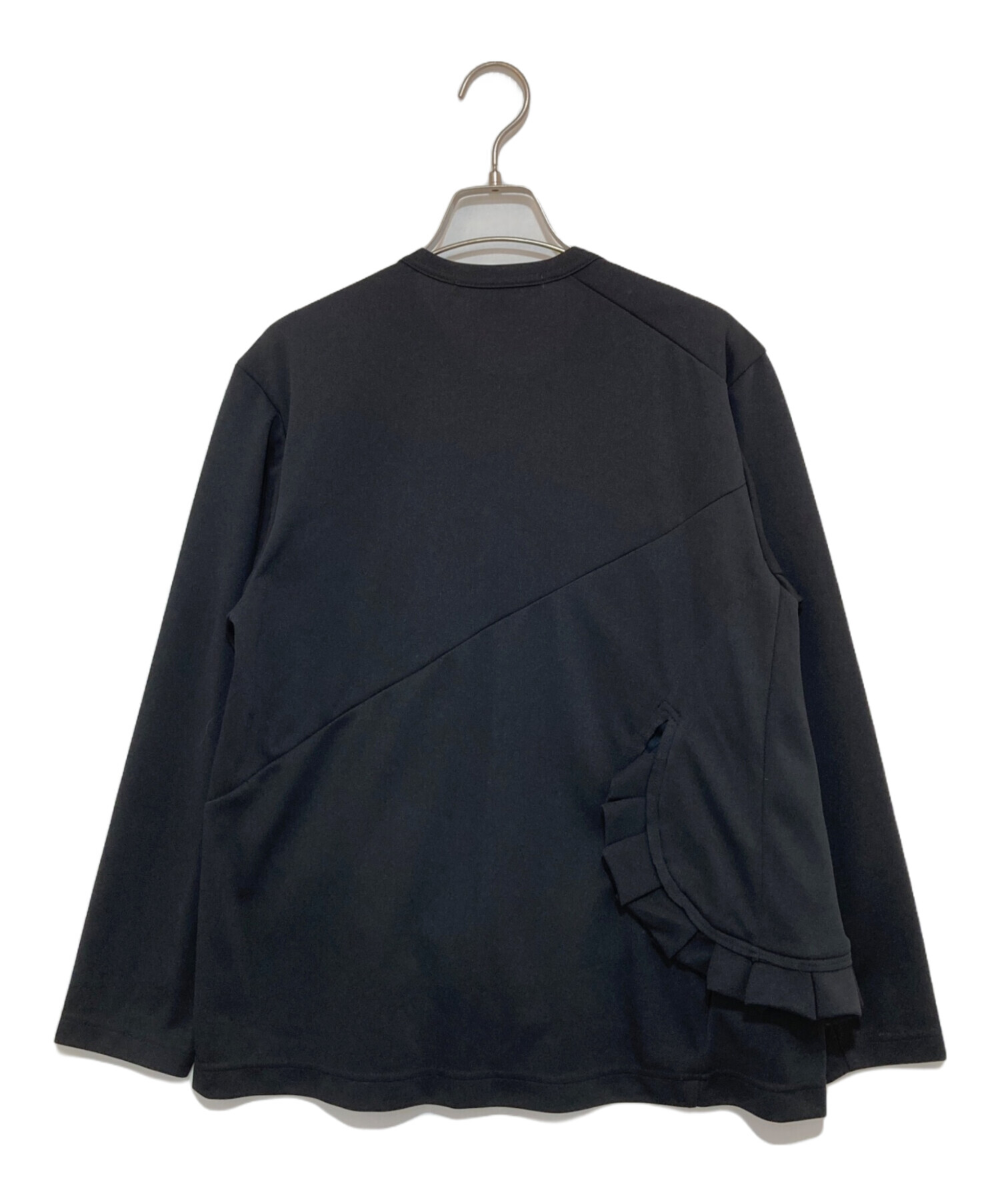 ほぼ未使用✨現行コムデギャルソン　コムコム　変形フリルカットソー　S 黒　ニット コムデギャルソンフリルカットソー