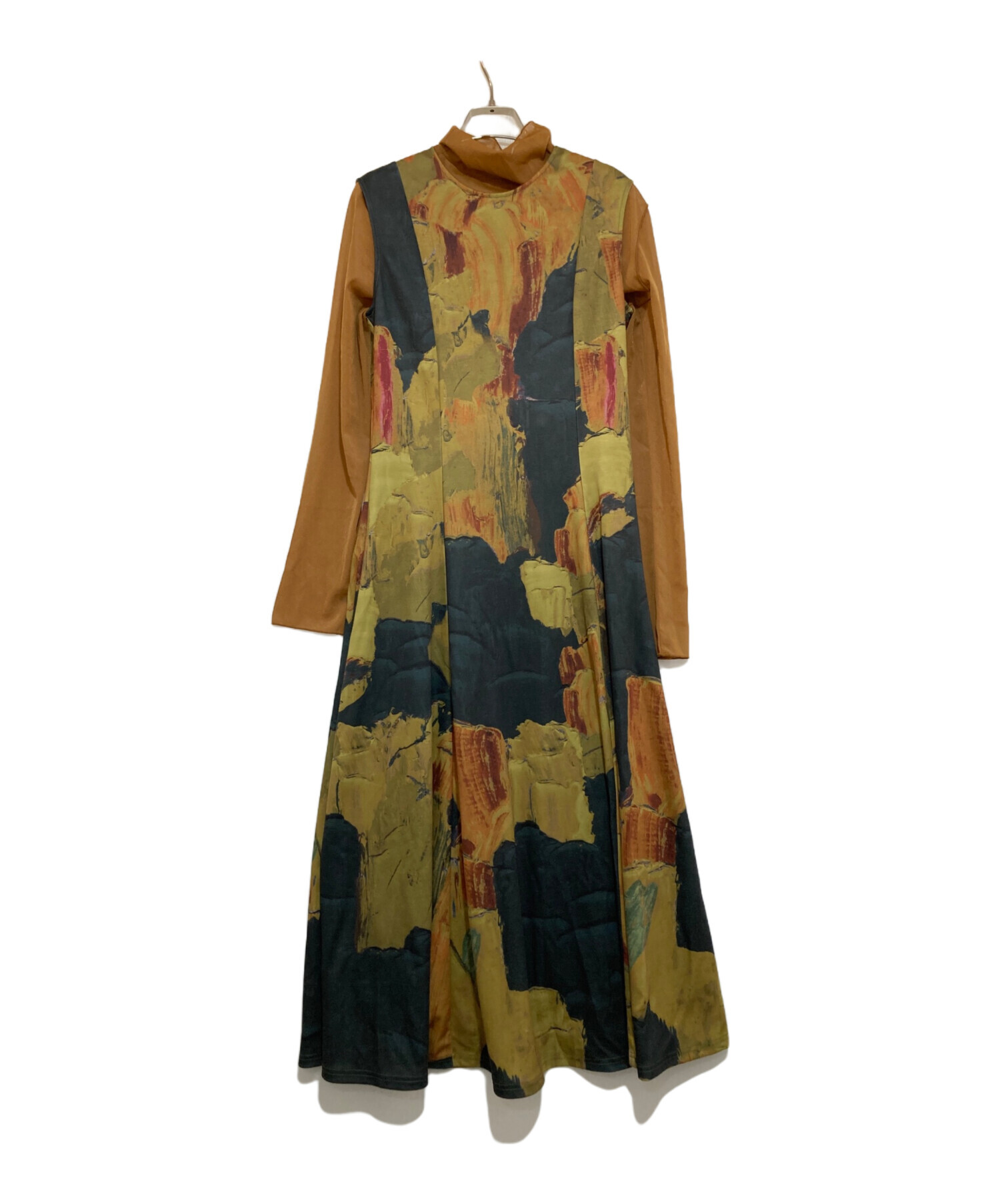 中古・古着通販】Ameri (アメリ) UND GYPSUM ART DRESS カーキ 中古・古着通販】Ameri (アメリ) UND GYPSUM ART DRESS カーキ