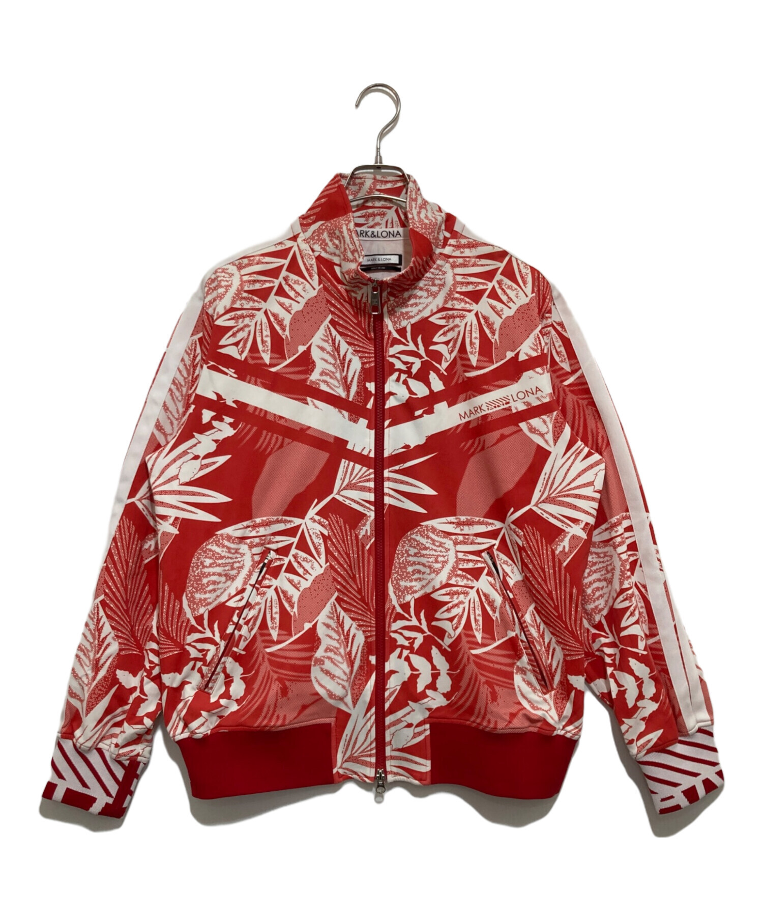 MARK&LONA マークアンドロナ トラックジャケット ロゴライン 50 1円】MARK&LONA マークアンドロナ トラックジャケット ホワイト系 L