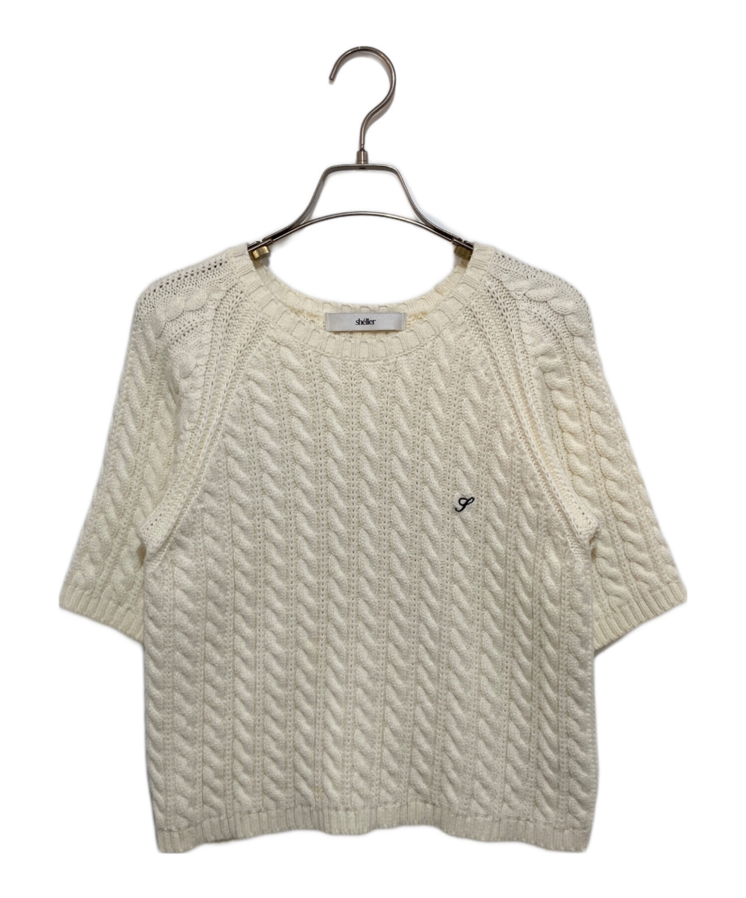 sheller シェリエ 半袖ニット トップス Tシャツ プルオーバー sheller