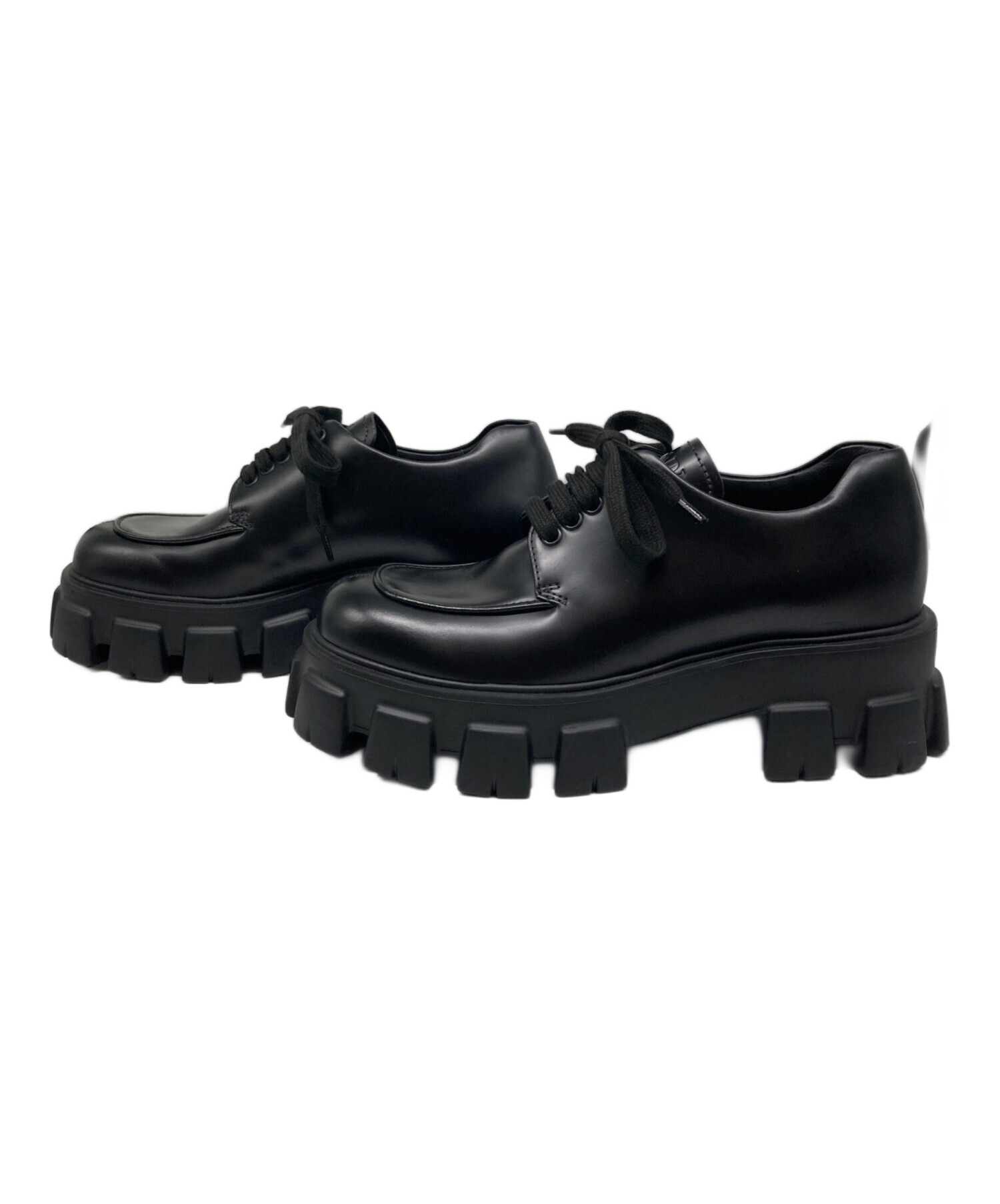 中古・古着通販】PRADA (プラダ) ダービーシューズ ブラック サイズ