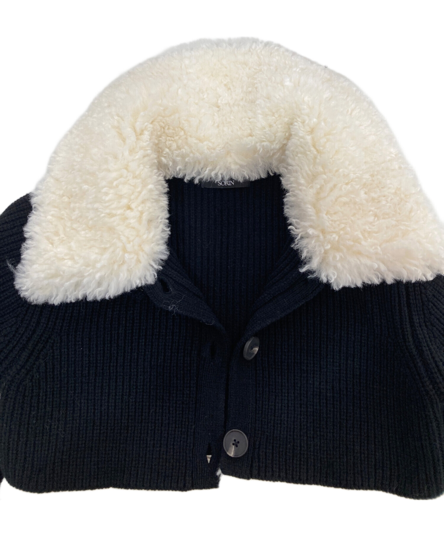 その他ブランド / sorin/Fur & Knit Mixed 2Way Cardigan/38/アクリル/ブラック/無地 中古・古着通販】SORIN (ソリン) Fur & Knit Mixed 2Way Cardigan