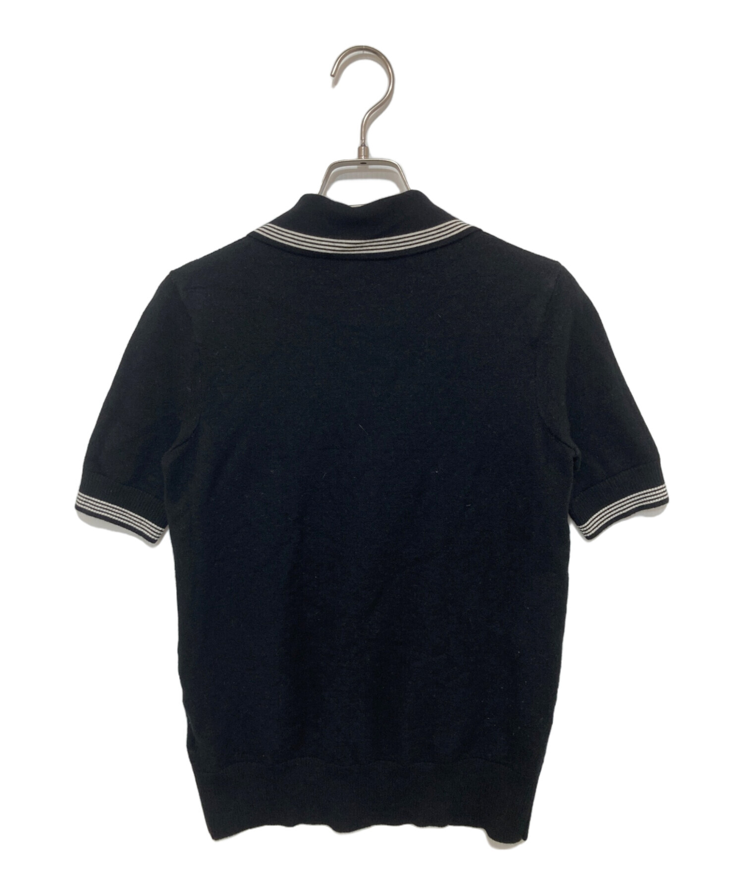 中古・古着通販】BURBERRY (バーバリー) ニットポロシャツ ブラック