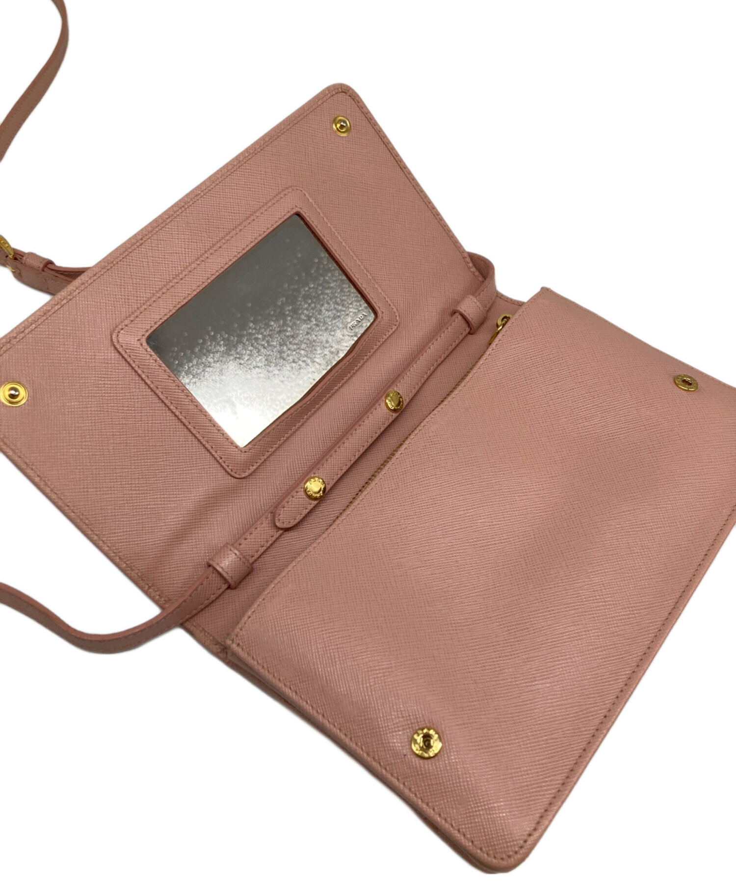 中古・古着通販】PRADA (プラダ) ショルダーウォレットバッグ ピンク