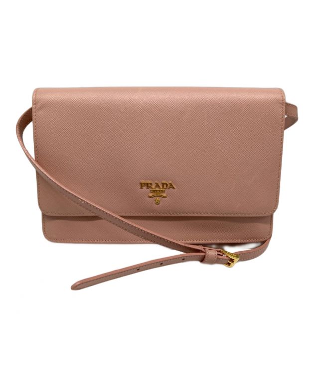 中古・古着通販】PRADA (プラダ) ショルダーウォレットバッグ ピンク