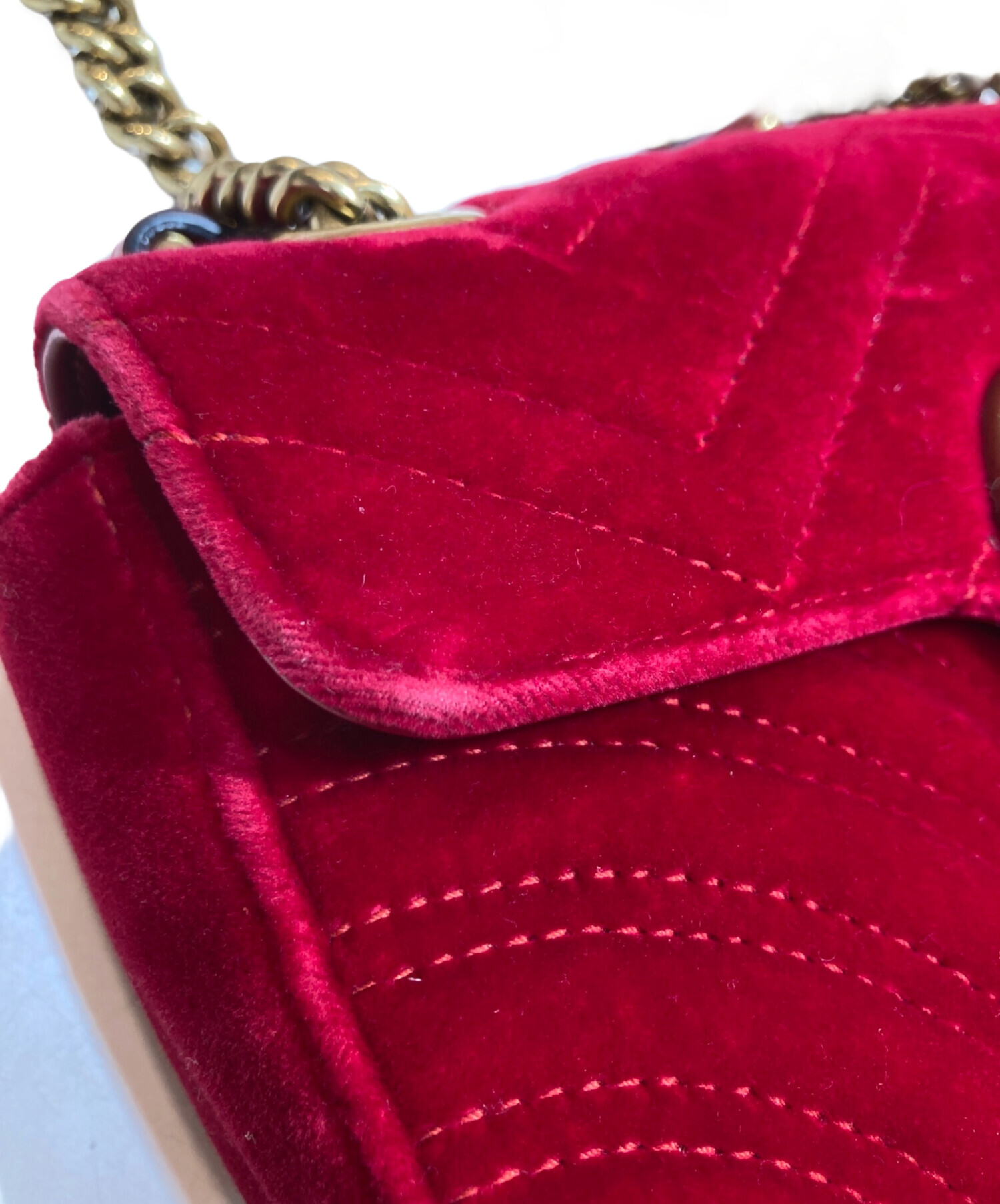 中古・古着通販】GUCCI (グッチ) GGマーモント ベルベット チェーン