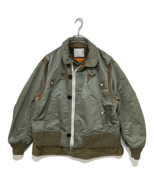 サカイ Sacai Nylon Twill Mix Blouson ミリタリージャケット 衣料品 アウター ナイロン メンズ ベージュ系 / カーキ系 【中古】 3051002814031579_01_4410w.jpeg