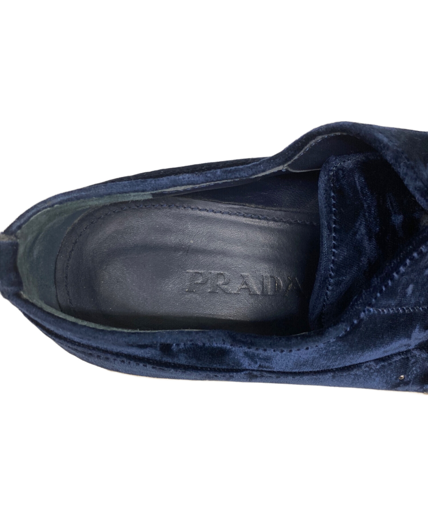 中古・古着通販】PRADA (プラダ) ビジューベロア厚底スニーカー 