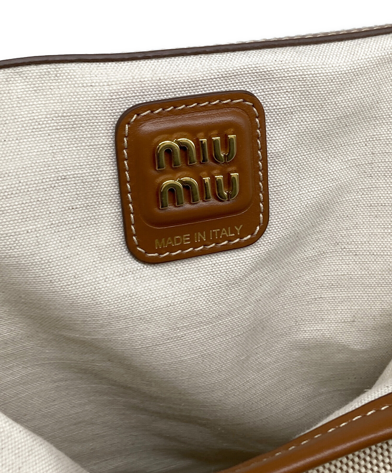 中古・古着通販】MIU MIU (ミュウミュウ) ロゴキャンバストートバッグ