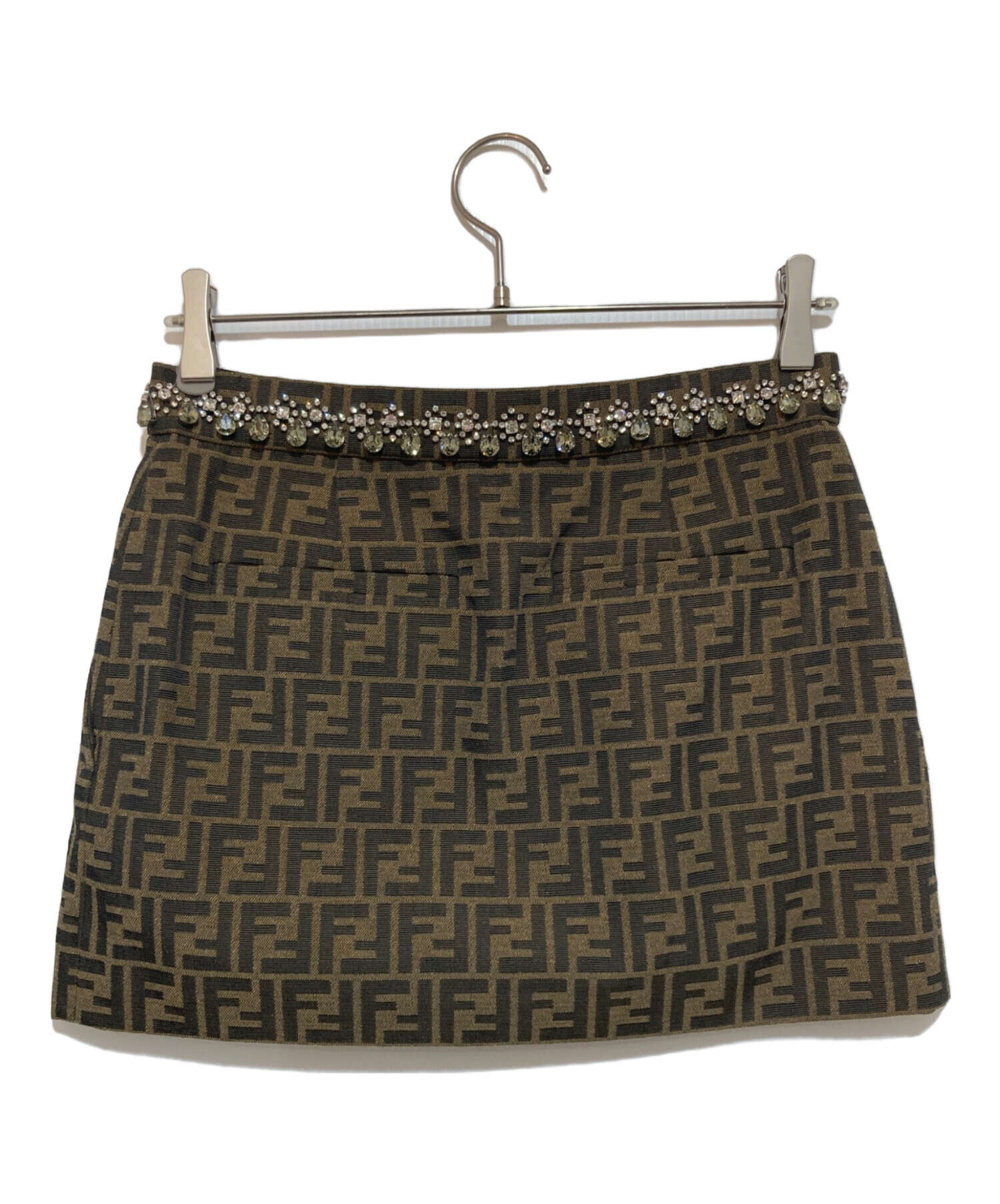 中古・古着通販】FENDI (フェンディ) ズッカ柄 ビジューミニスカート
