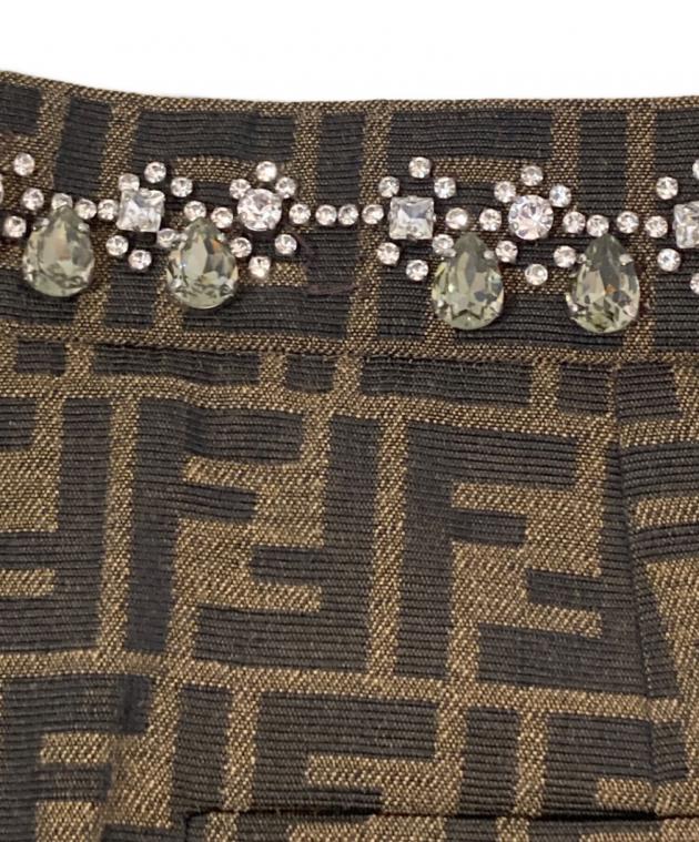 中古・古着通販】FENDI (フェンディ) ズッカ柄 ビジューミニスカート