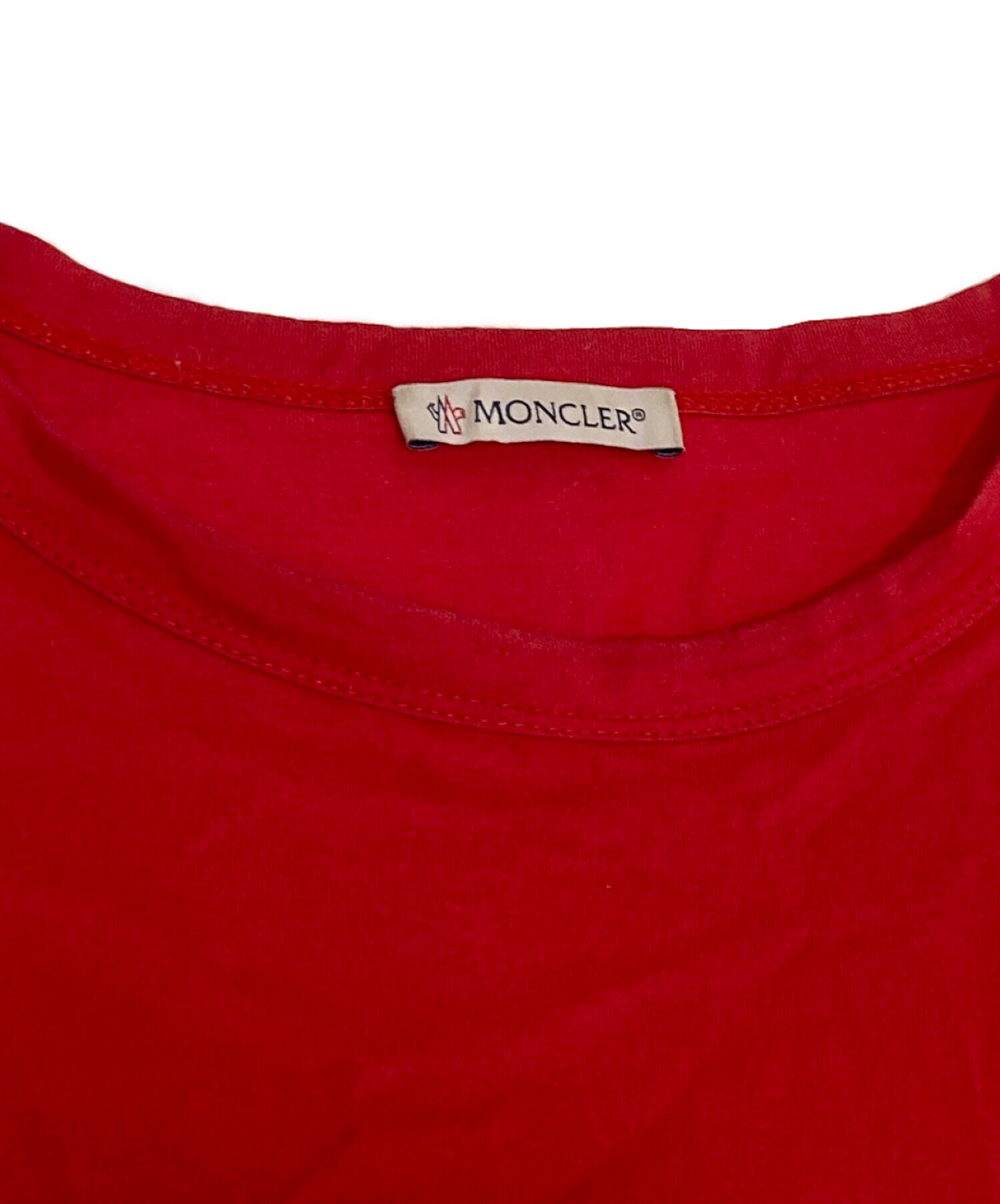 中古・古着通販】MONCLER (モンクレール) プリントTシャツ レッド 