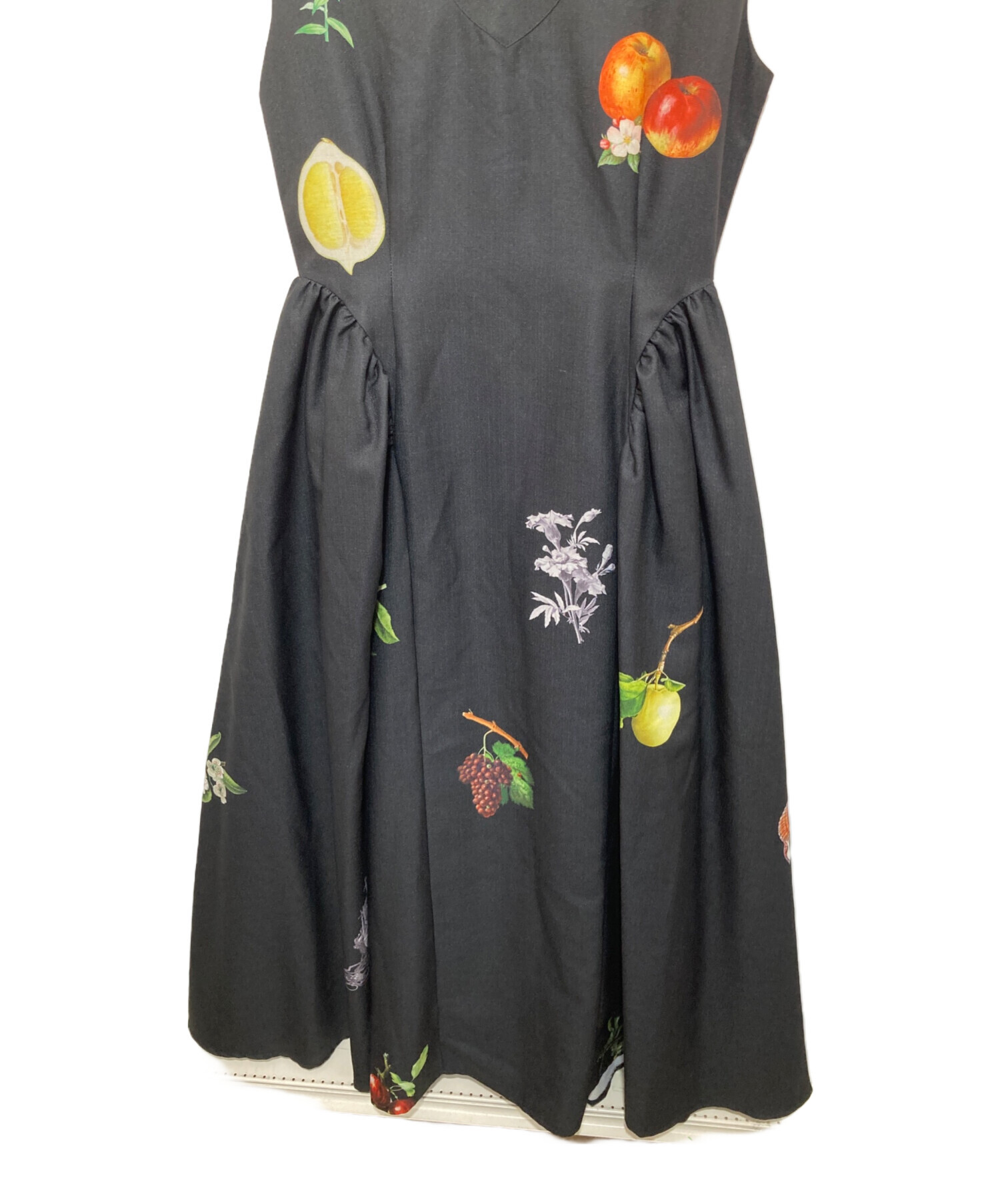中古・古着通販】Ameri (アメリ) ELEANOR LINEN LIKE DRESS ブラック 