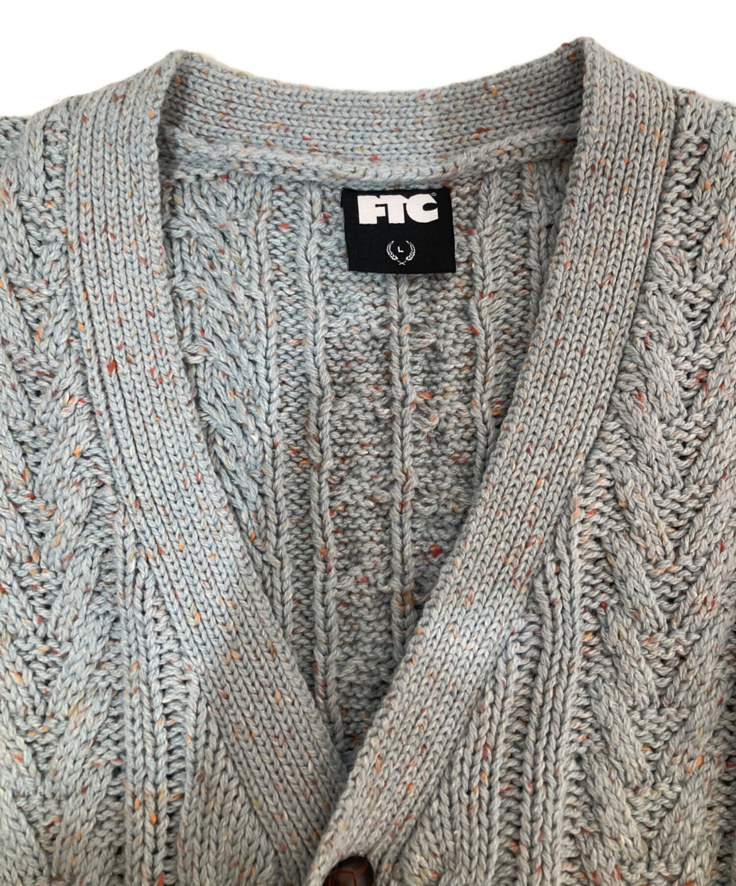 中古・古着通販】FTC (エフティーシー) CABLE KNIT CARDIGAN ブルー