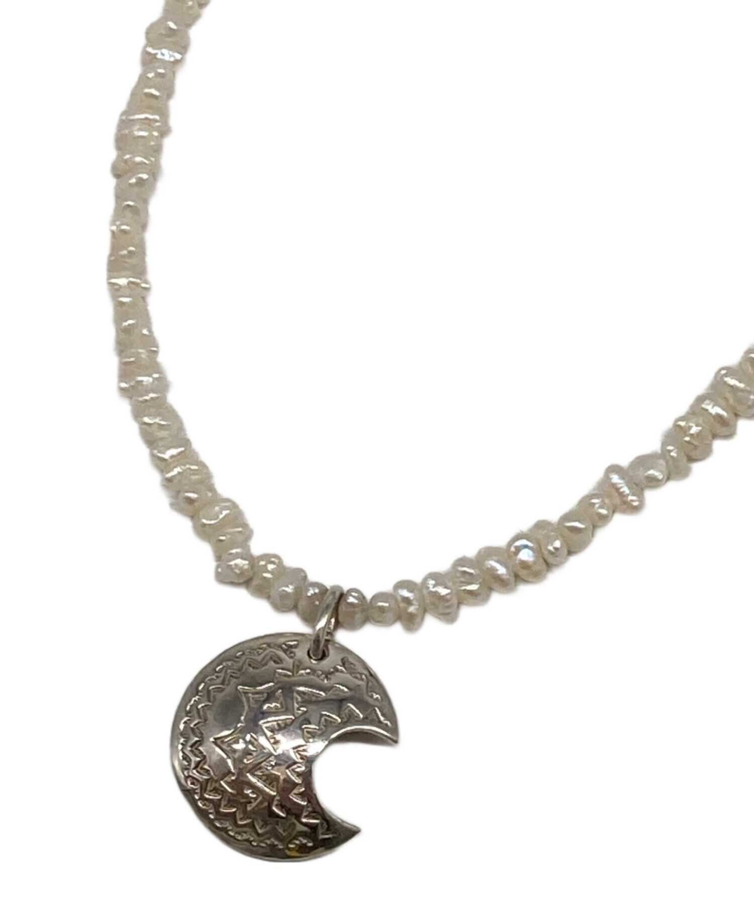 中古・古着通販】PREEK (プリーク) パールムーンネックレス シルバー