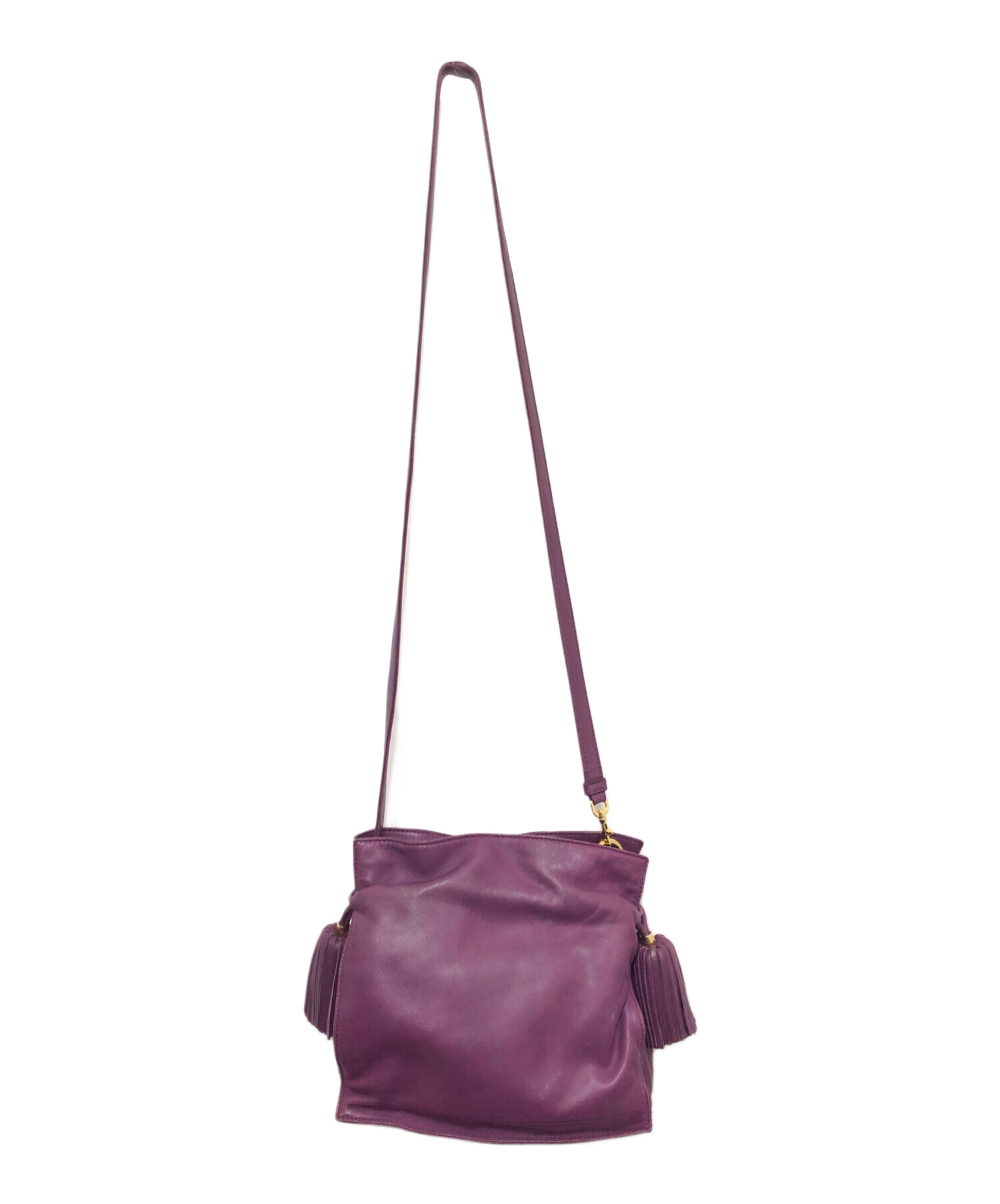 LOEWEロエベ フラメンコショルダーバッグ アナグラム　紫　パープル LOEWE ロエベ フラメンコ22 ショルダーバッグ レザー パープル