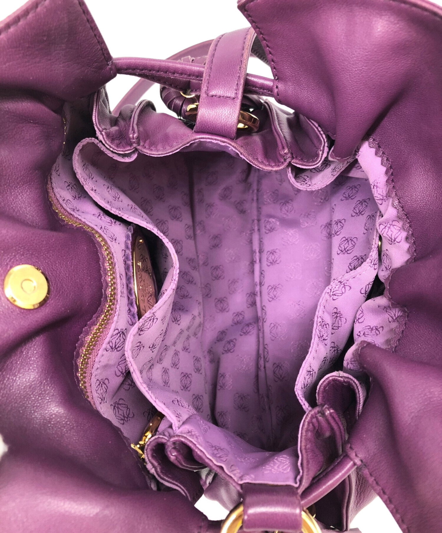 【希少】ロエベ　フラメンコ　パープル LOEWE ロエベ フラメンコ22 ショルダーバッグ レザー パープル