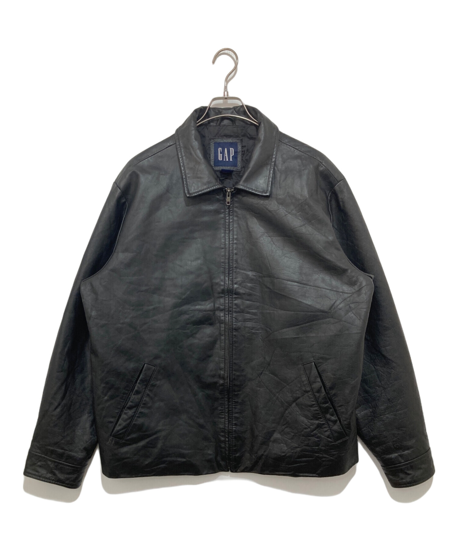 中古・古着通販】GAP (ギャップ) レザージャケット ブラック サイズ:L 