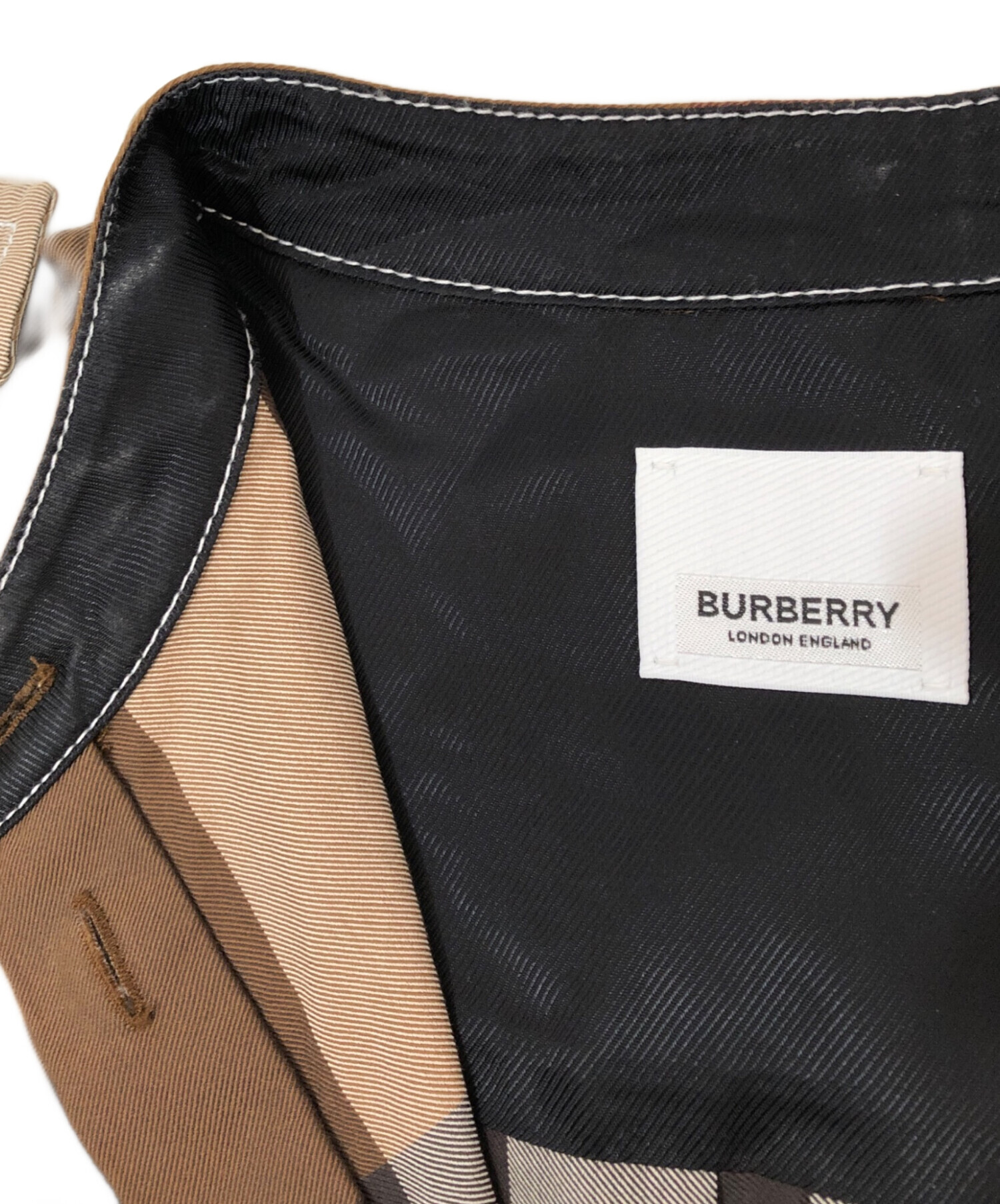 美品✨】バーバリーロンドン シャツワンピース 牛革 レザー ベルト 膝