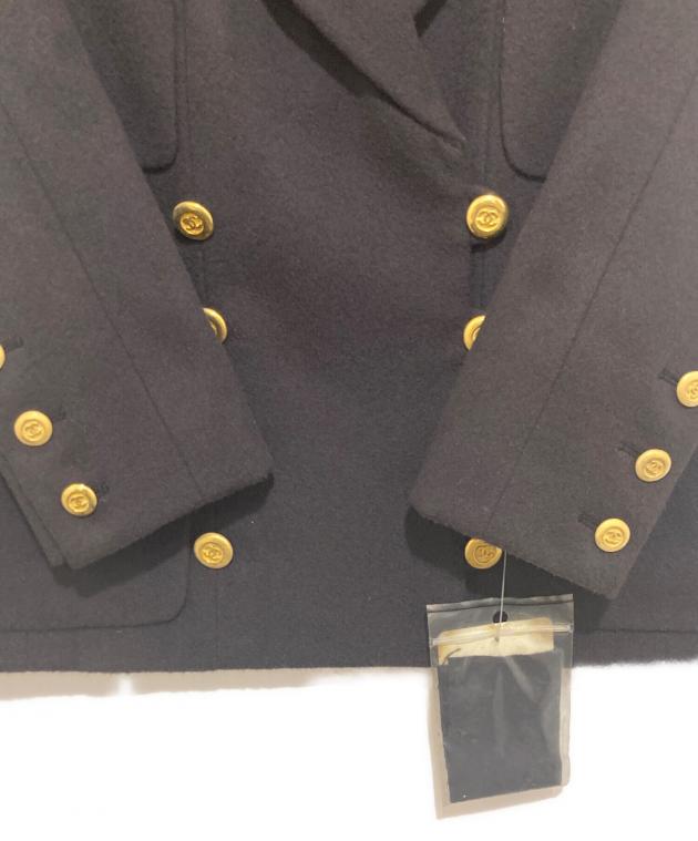 【仏製】CHANEL ヴィンテージ ダブルジャケット ブレザー ココマーク 金釦 仏製】CHANEL ヴィンテージ ダブルジャケット ブレザー ココマーク 金