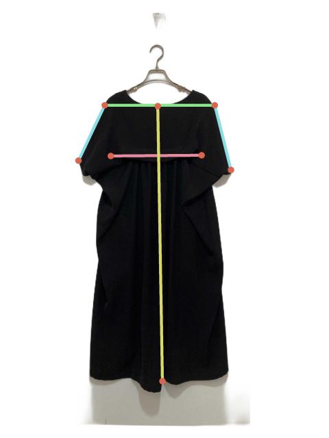 中古・古着通販】LIMI feu (リミフゥ) 半袖ワンピース ブラック サイズ