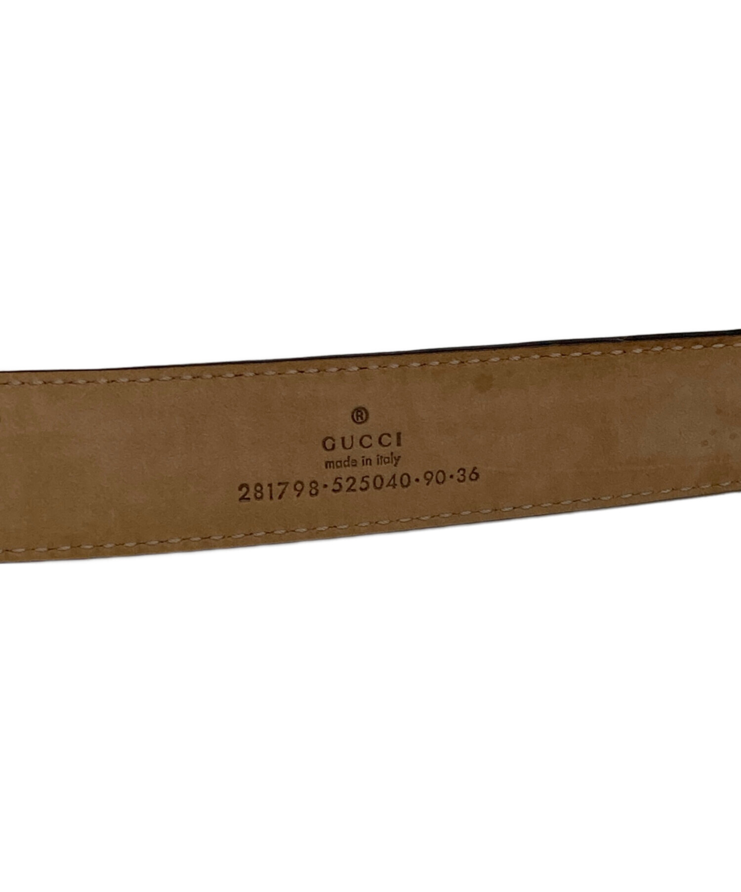 中古・古着通販】GUCCI (グッチ) レザーベルト ブラック サイズ:90cm 