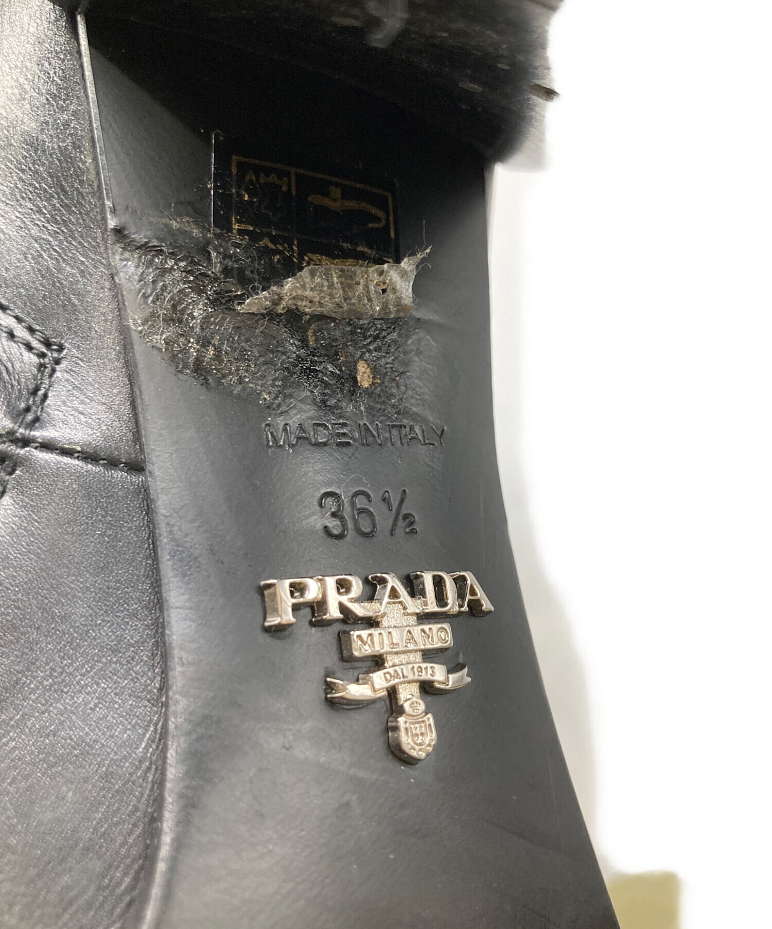 中古・古着通販】PRADA (プラダ) トライアングルロゴショートブーツ