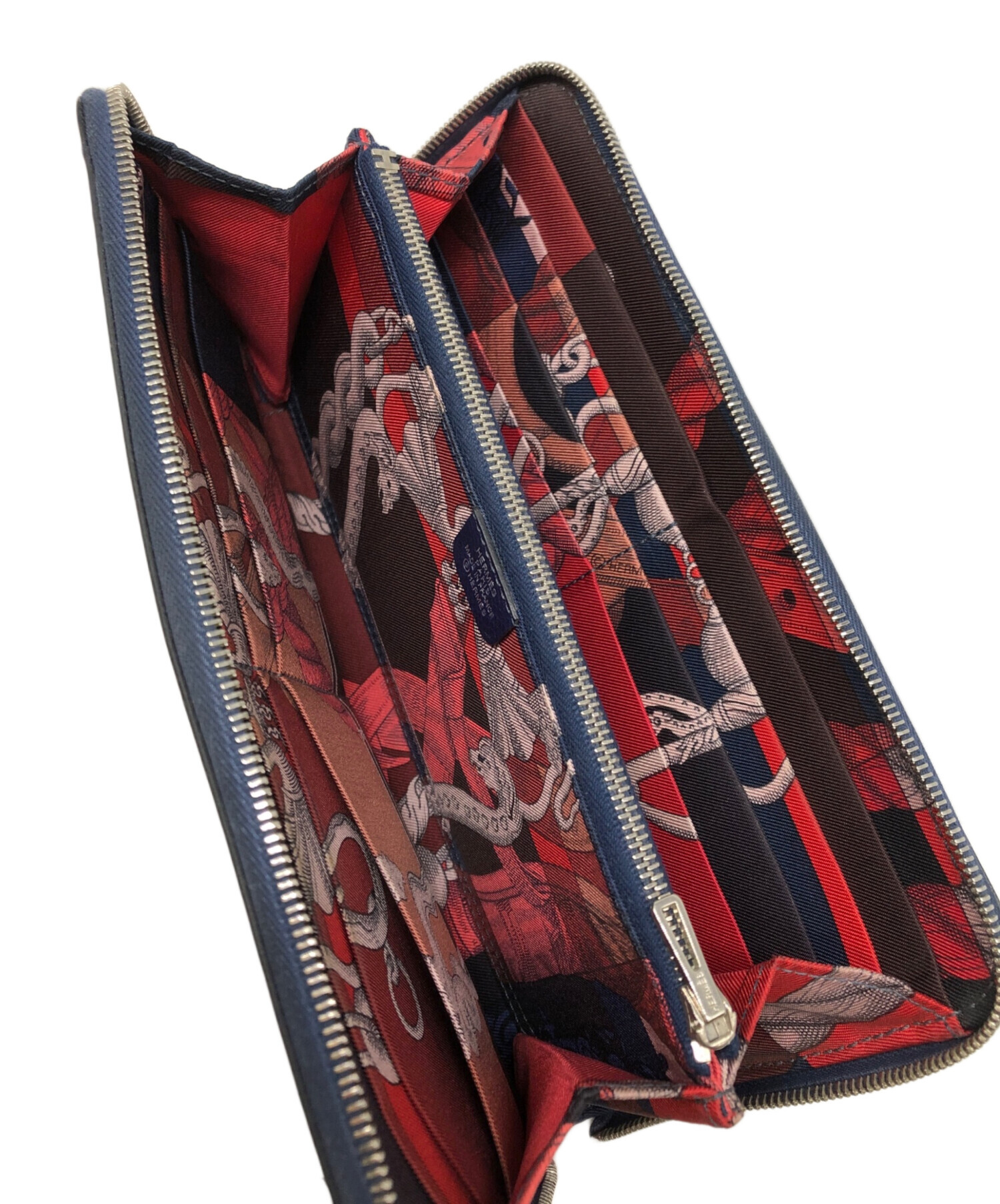 中古・古着通販】HERMES (エルメス) レザー長財布 ネイビー｜ブランド 