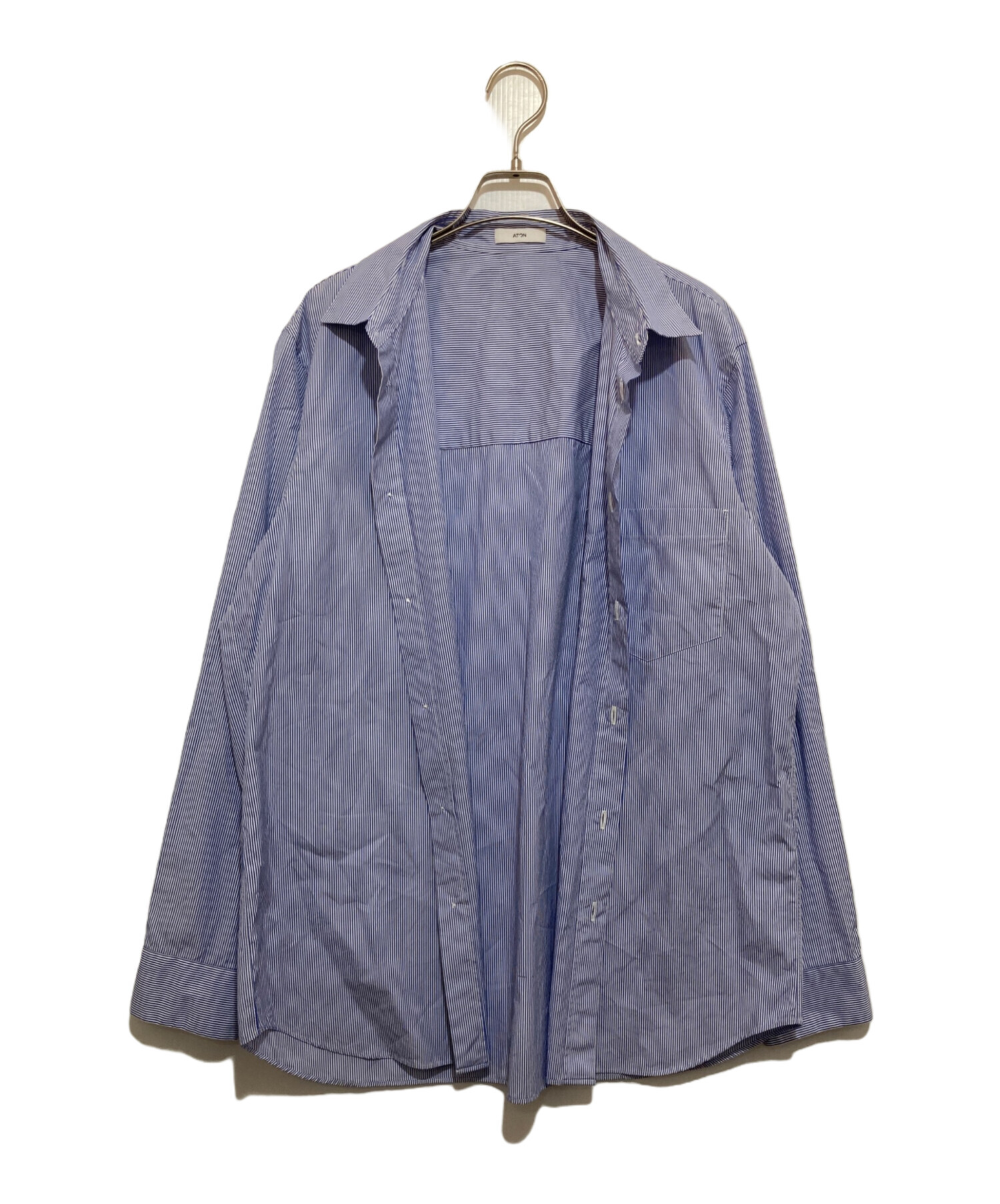 中古・古着通販】ATON (エイトン) GIZA BROAD WASHED SHIRT ブルー 