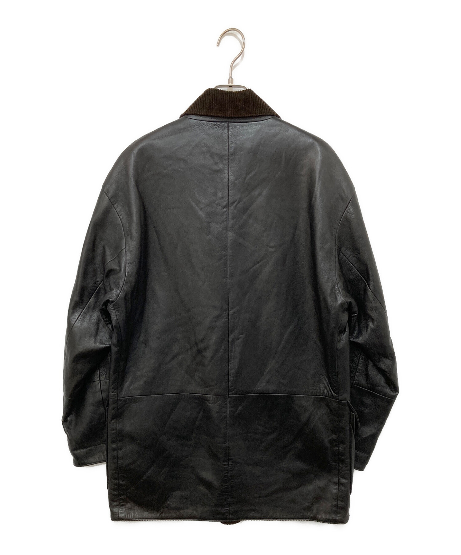 中古・古着通販】LOEWE (ロエベ) リバーシブルレザーコート ブラック 