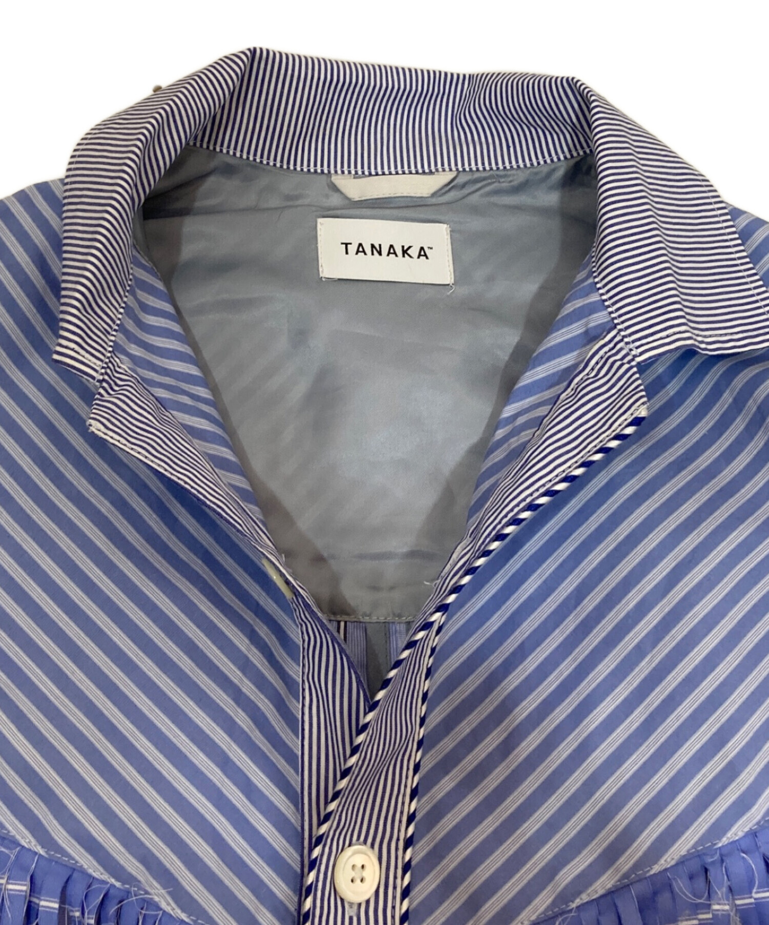中古・古着通販】TANAKA (タナカ) ストライプフリンジウエスタンシャツ 