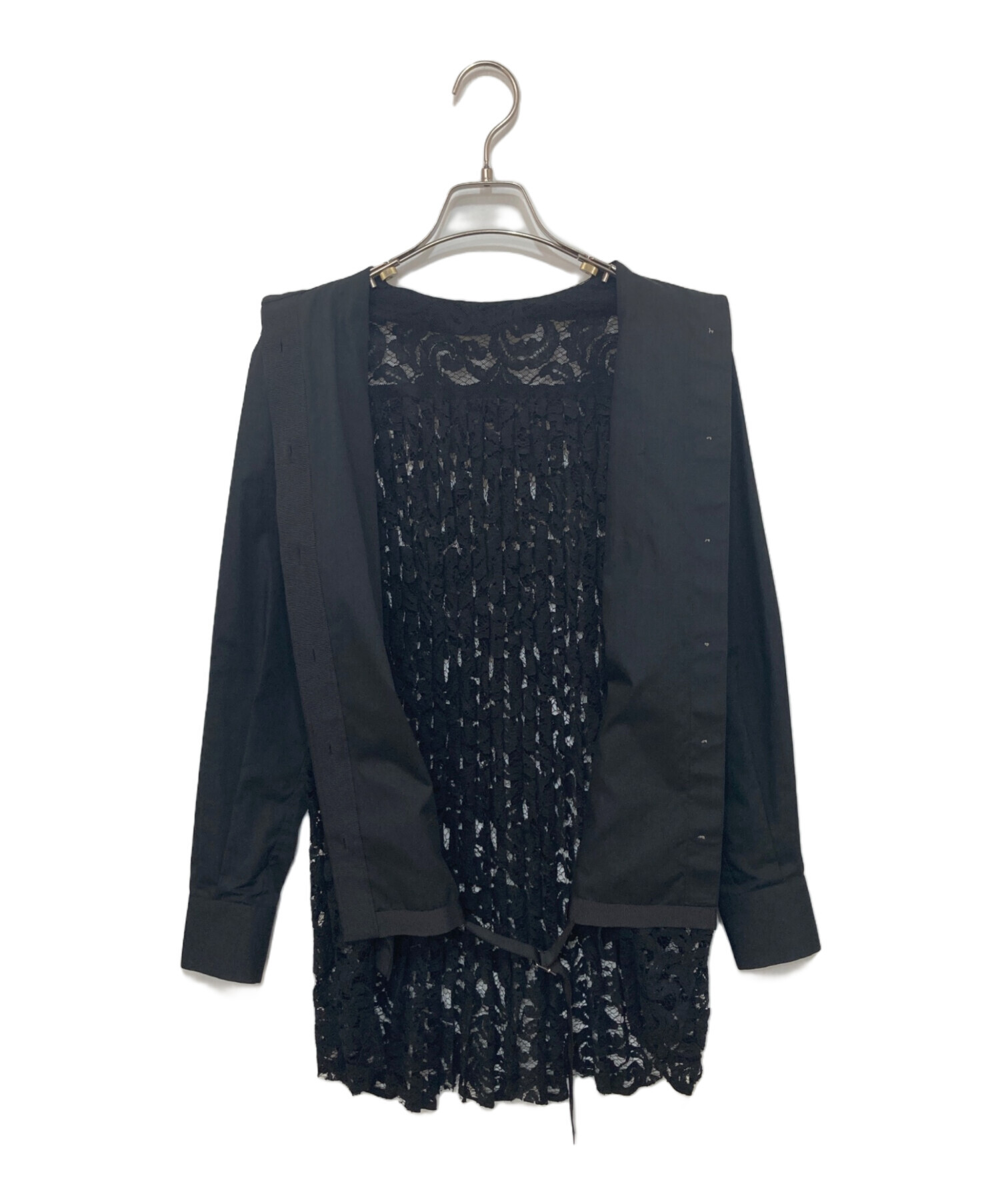 中古・古着通販】sacai (サカイ) バックレースブラウス ブラック  