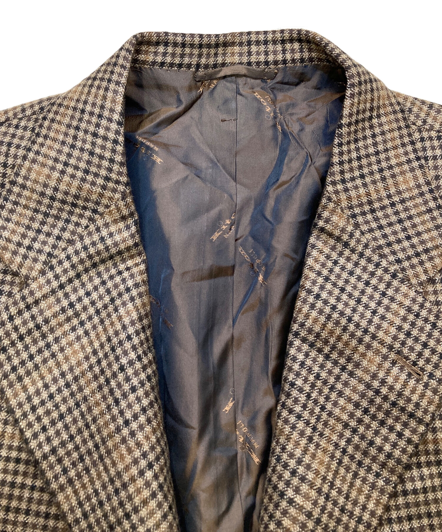 新品　美品　Kitonキートン　カシミア100% ジャケット　ギンガムチェック 中古・古着通販】kiton (キートン) カシミヤ100％段返り3つ釦