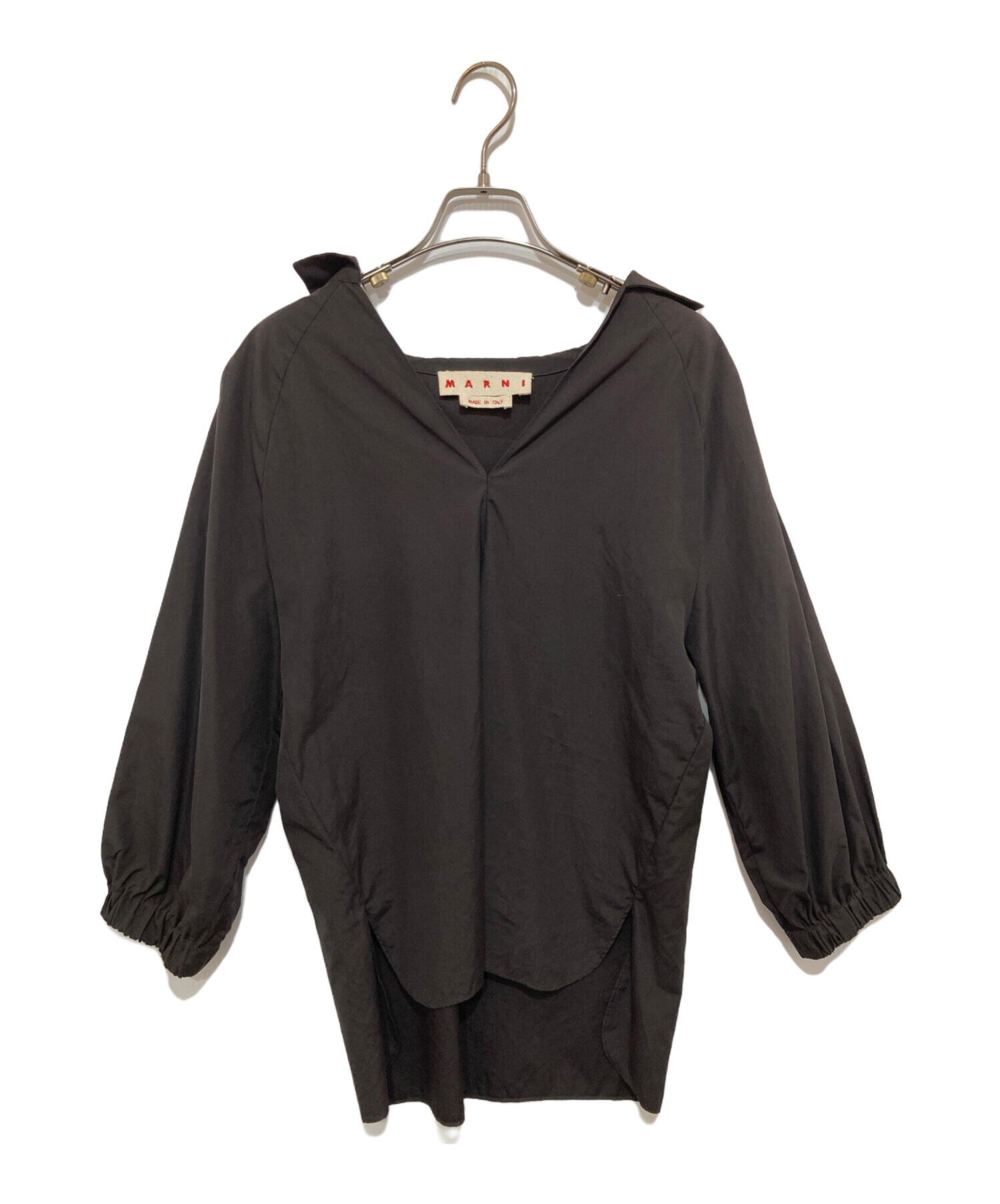 中古・古着通販】MARNI (マルニ) コットン ポプリン ブラウス ブラック
