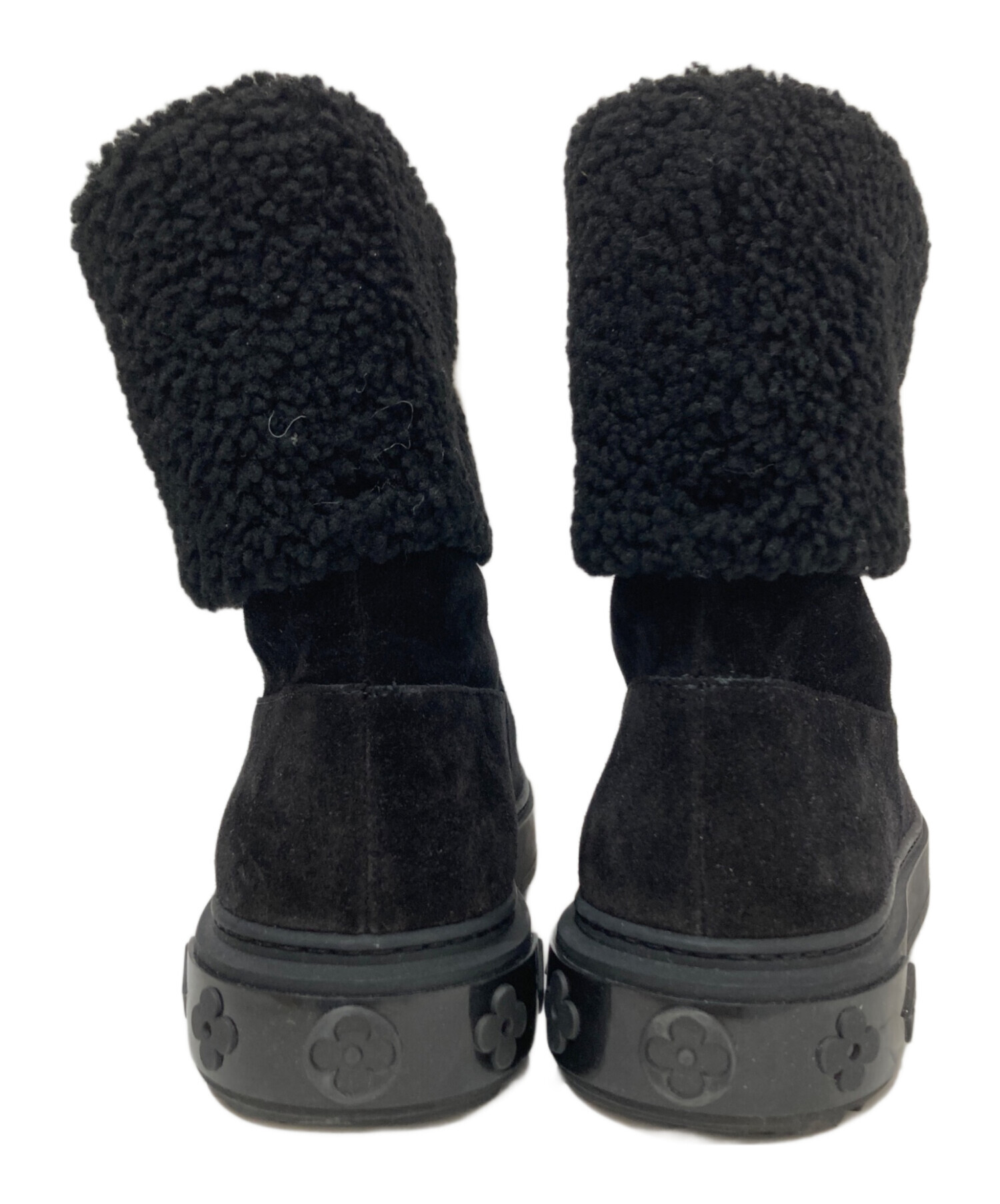 【美品】LOUIS VUITTON スノードロップ・ラインアンクルブーツブラック LOUIS VUITTON 美品◇LOUIS ルイヴィトン スノードロップライン