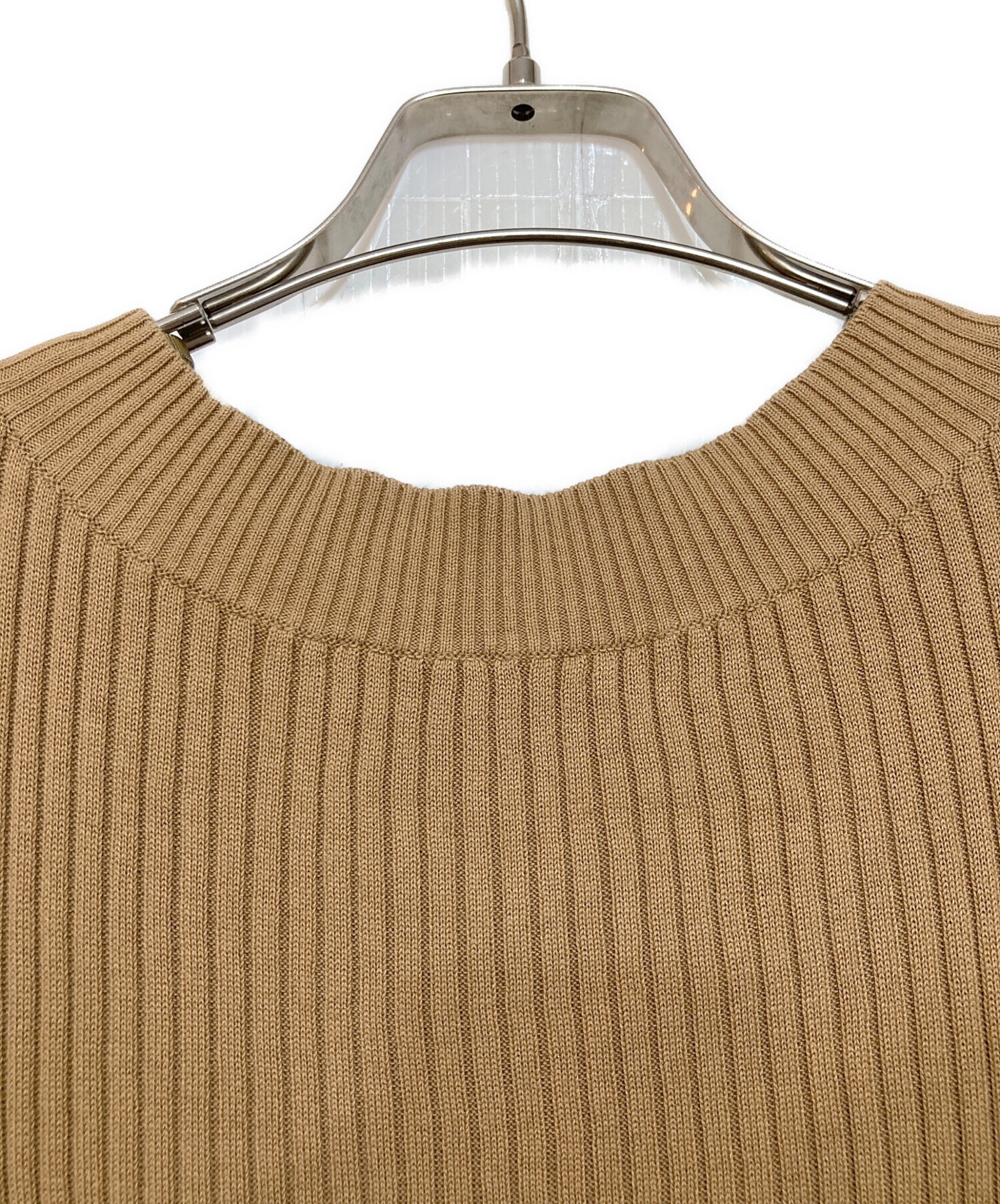 sacai Knit ワンピース sacai(サカイ) ニットワンピース アイボリー×グレー サイズ 2