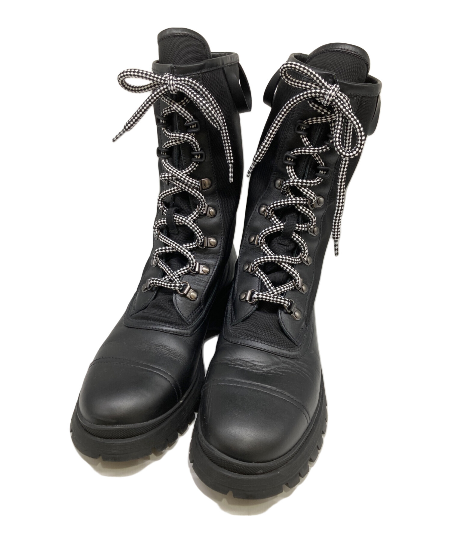 中古・古着通販】PRADA (プラダ) レースアップブーツ ロデオレザー